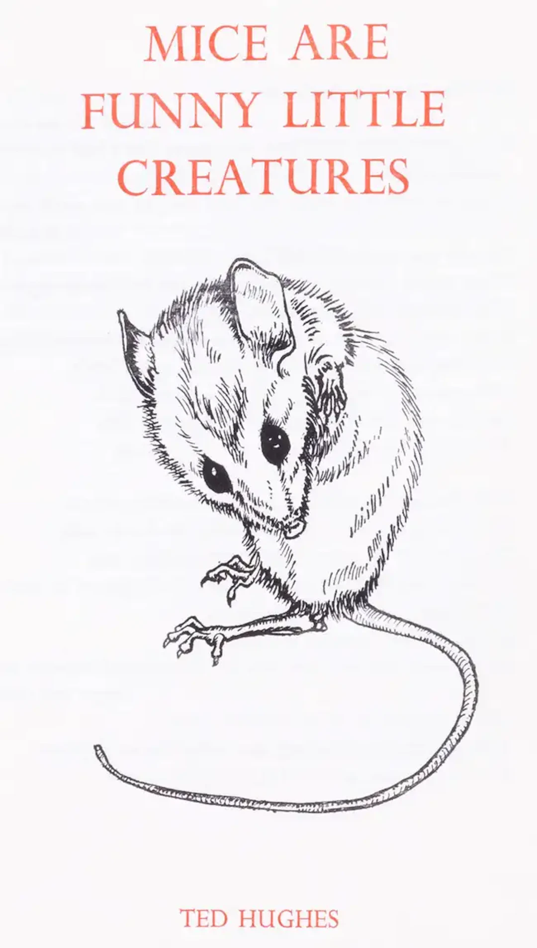 Morrigu Press.- Hughes (Ted) Mice Are Funny Little Creatures, one