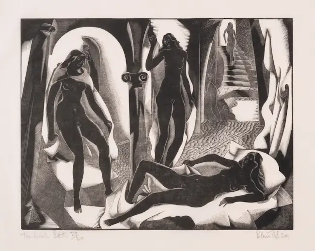 Hughes-Stanton (Blair) Turkish Bath; Rebirth, two wood-engravings