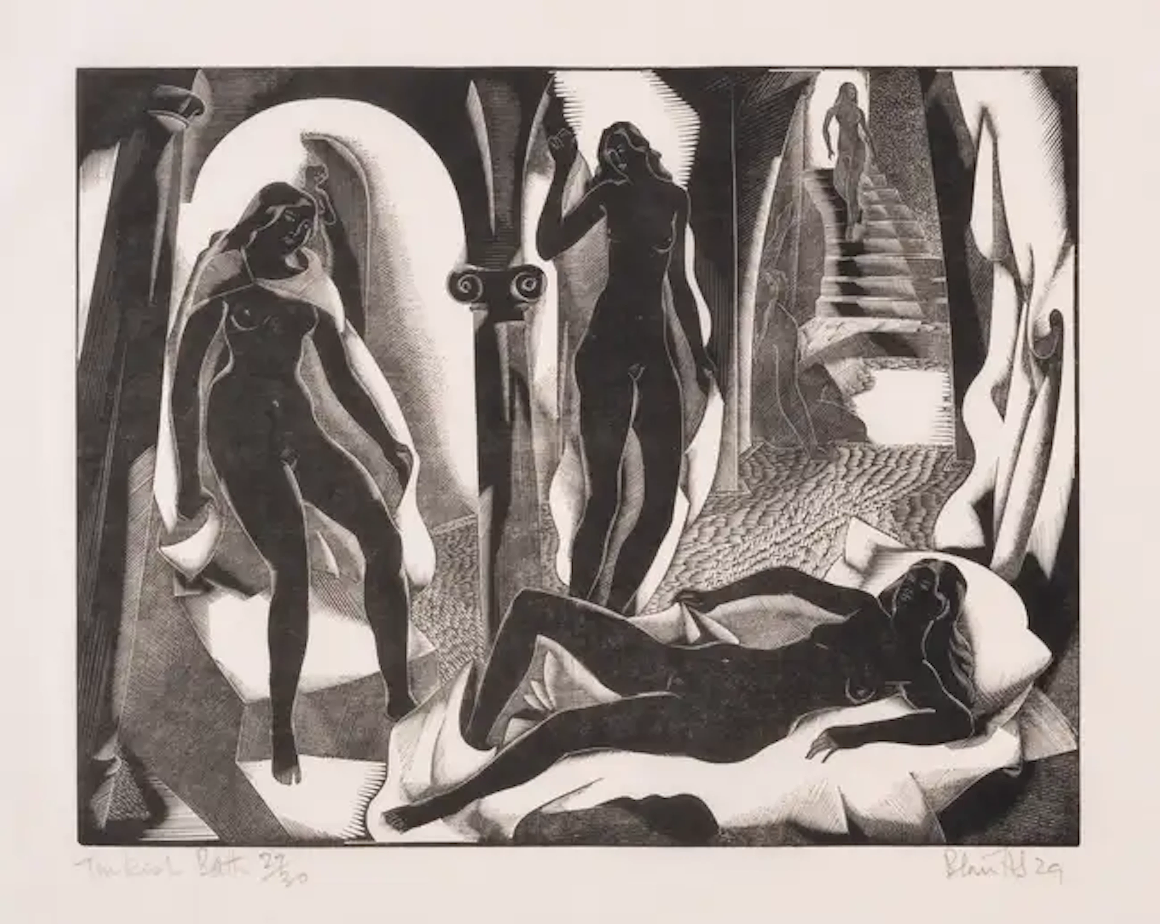 Hughes-Stanton (Blair) Turkish Bath; Rebirth, two wood-engravings