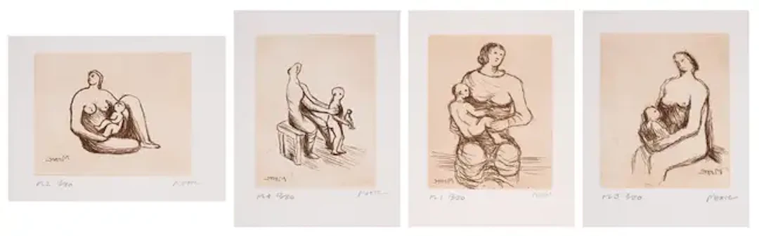 Henry Moore (1898-1986) Mother and Child (Cramer 701-708)