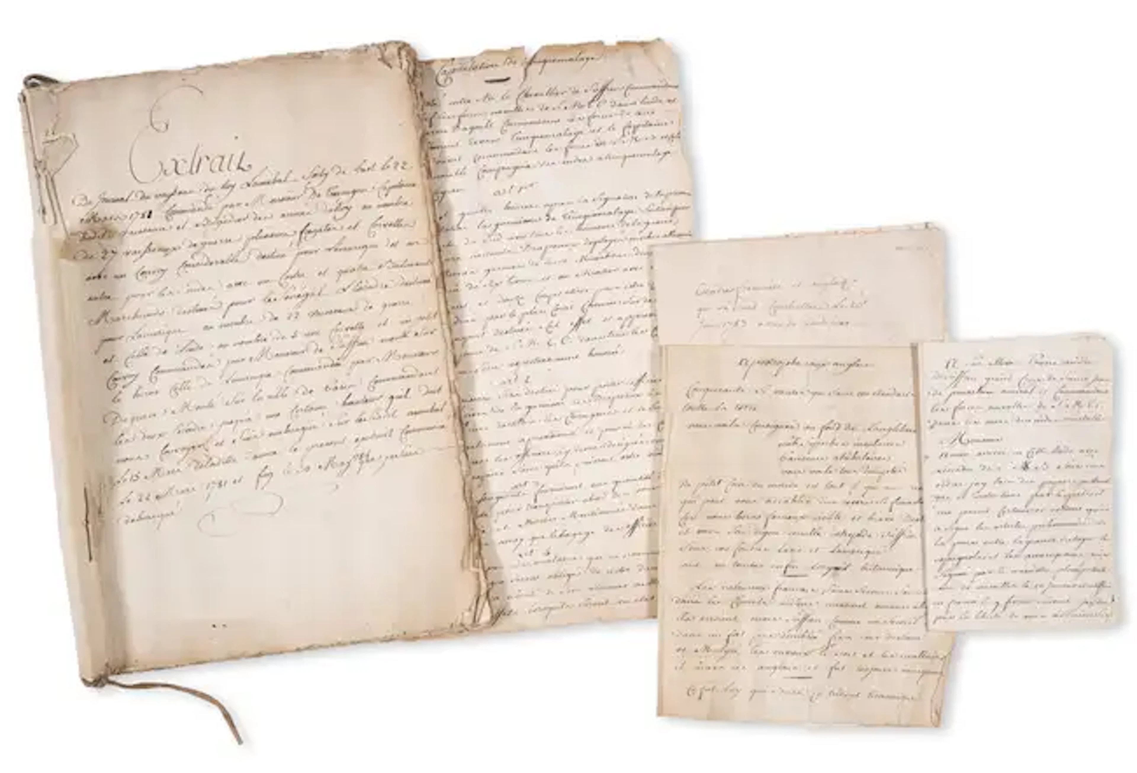 India.- Anglo-French War.- [Ship's Journal], c.56 pp manuscript on