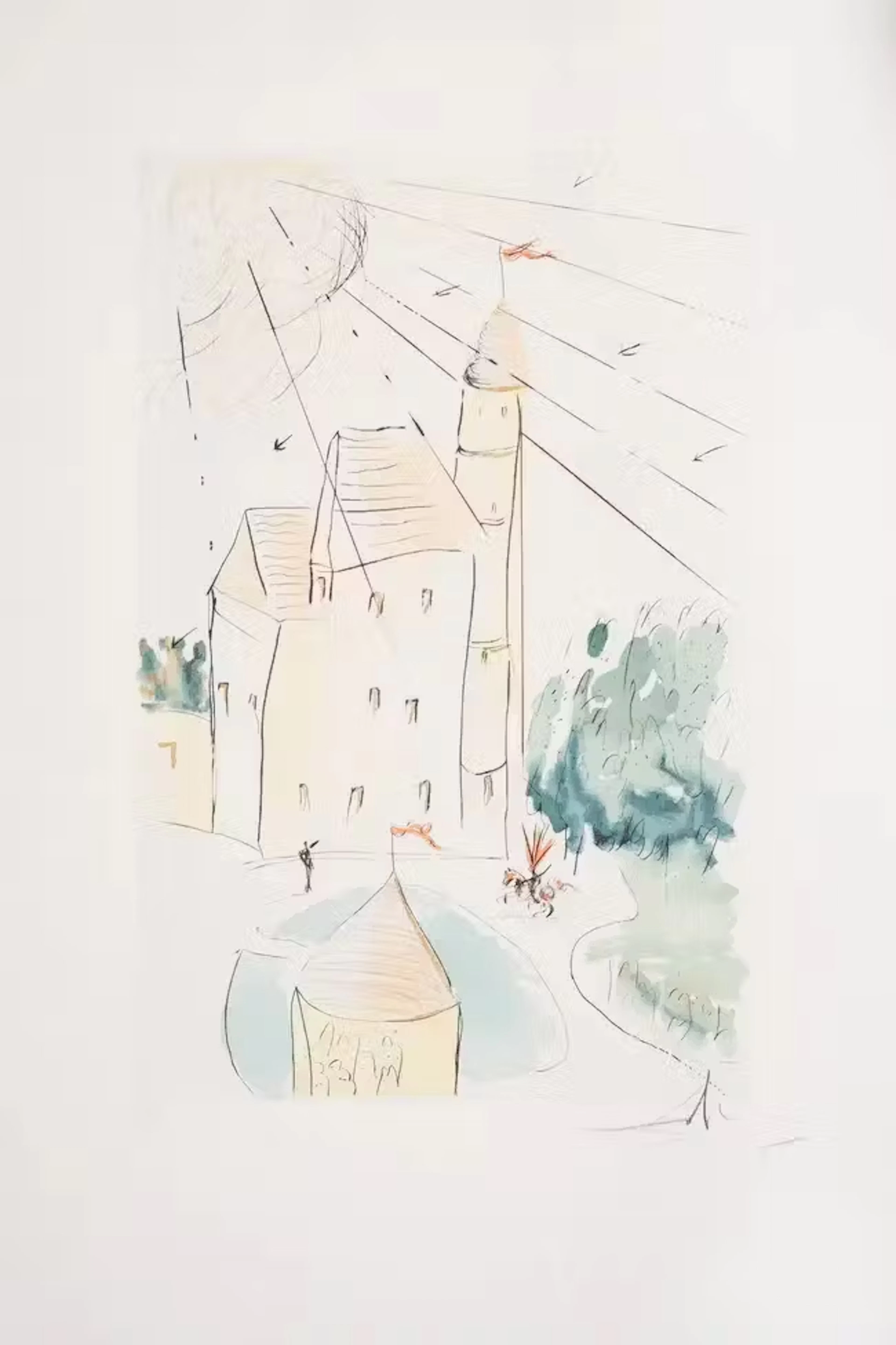 Salvador Dalí (1904-1989) Château de Vascoeuil (Field 73-7; M&L 717)