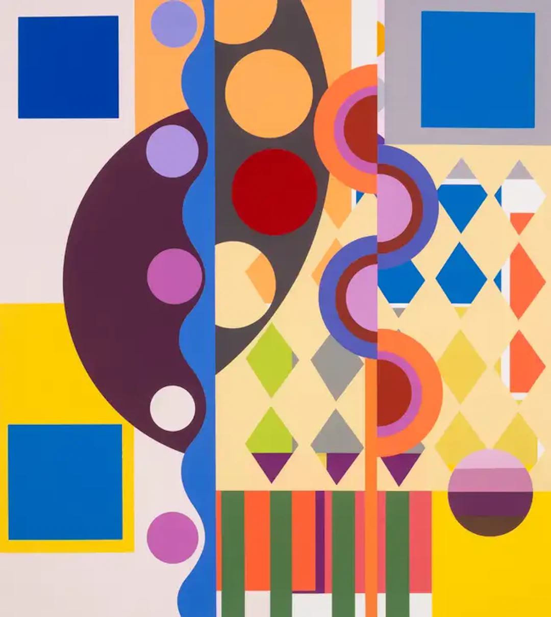 Beatriz Milhazes (b.1960) Mango and Passion Fruit in Lilac and Violet
