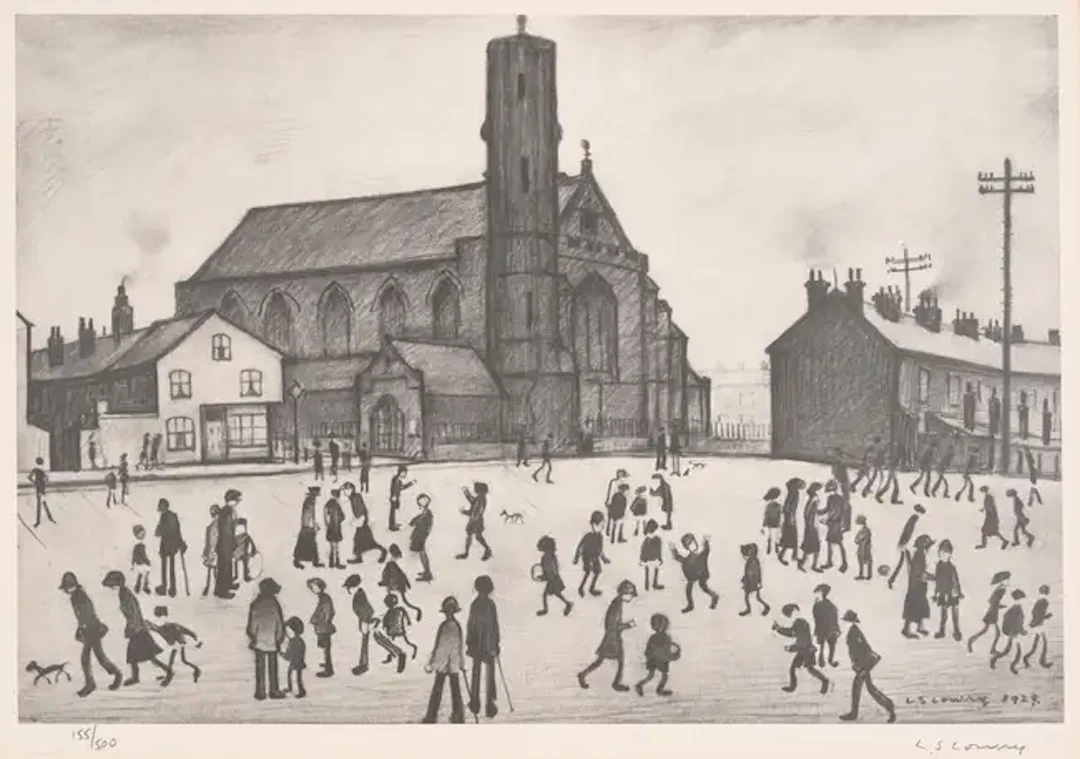 Laurence Stephen Lowry (1887-1976) St Mary's Church, Beswick