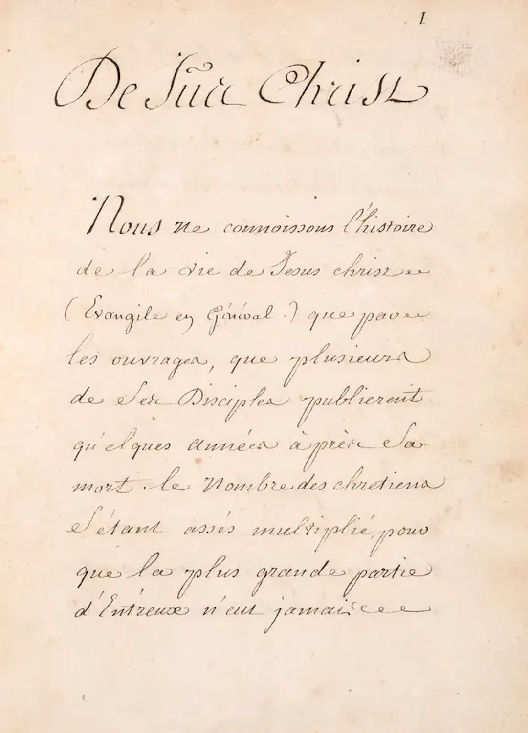 [De Jesus Christ], manuscript in French, 325pp, [France], [18th-century].