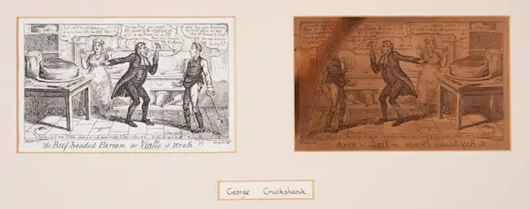 Cruikshank (George) Original copper printing plate: The Beef-headed