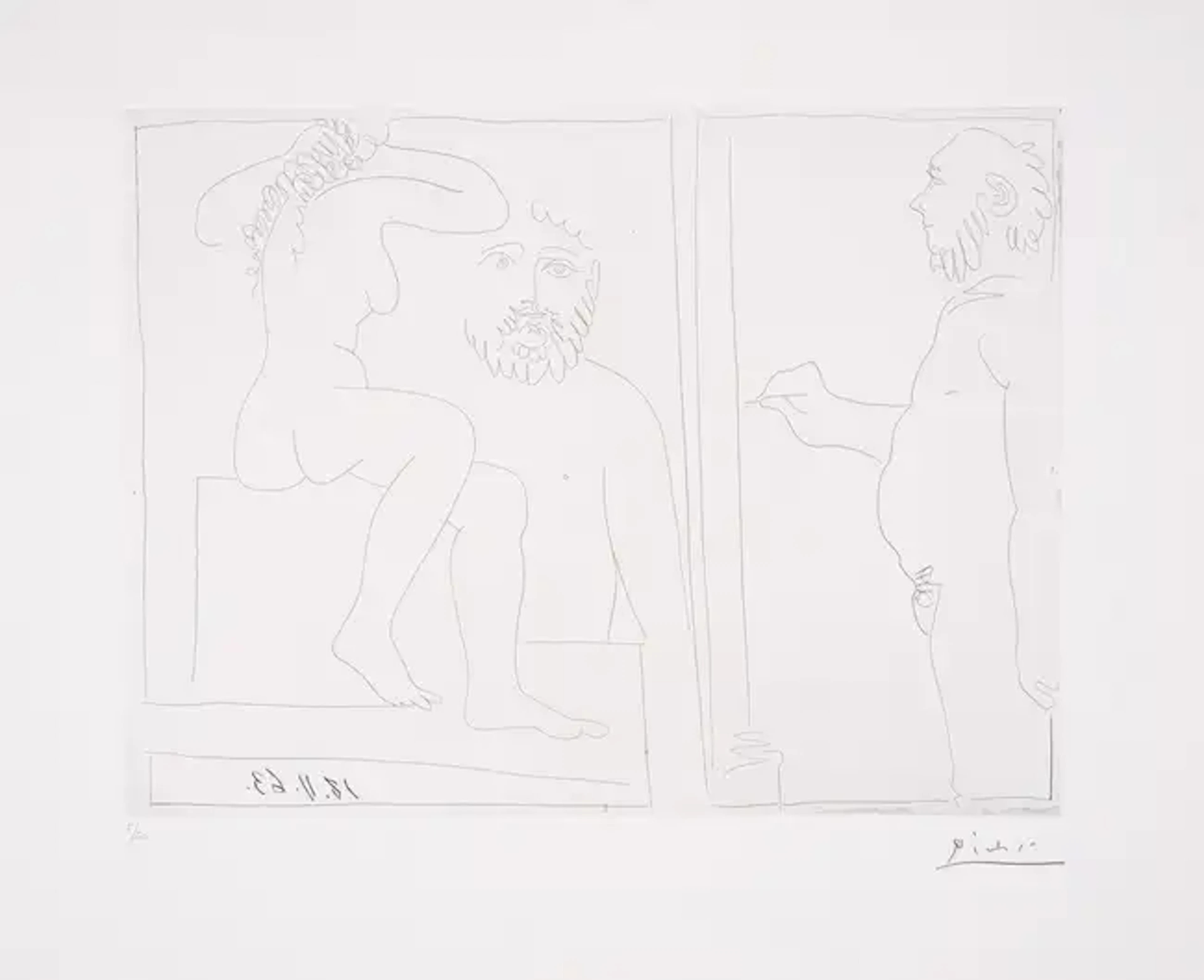 Pablo Picasso (1881-1973) Peintre et Modèle (Bloch 1132; Baer 1129)