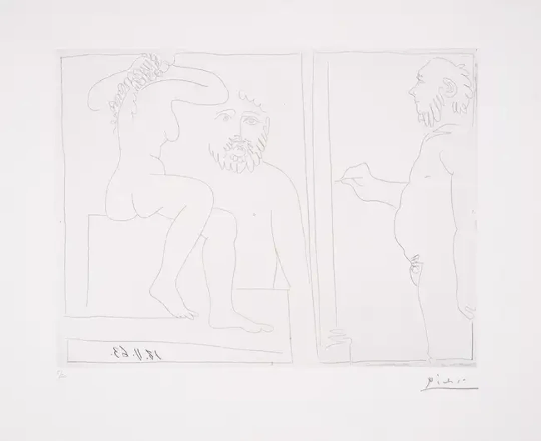 Pablo Picasso (1881-1973) Peintre et Modèle (Bloch 1132; Baer 1129)