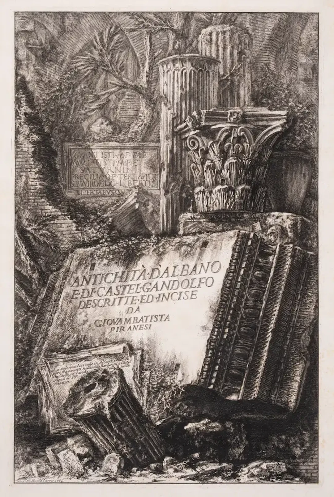 Piranesi (Giovanni Battista) Frontispiece for 'Antichità d'Albano