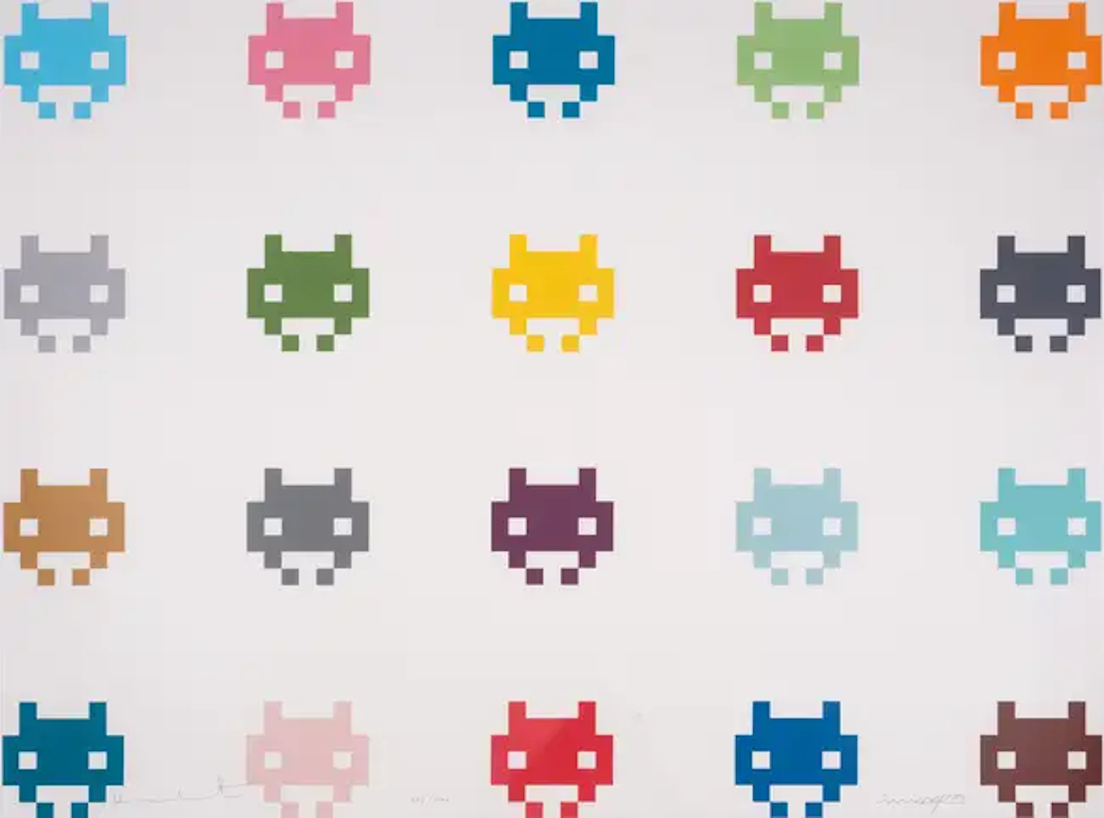 Damien Hirst (b.1965) & Invader (b.1969) TT2. InvadHirst