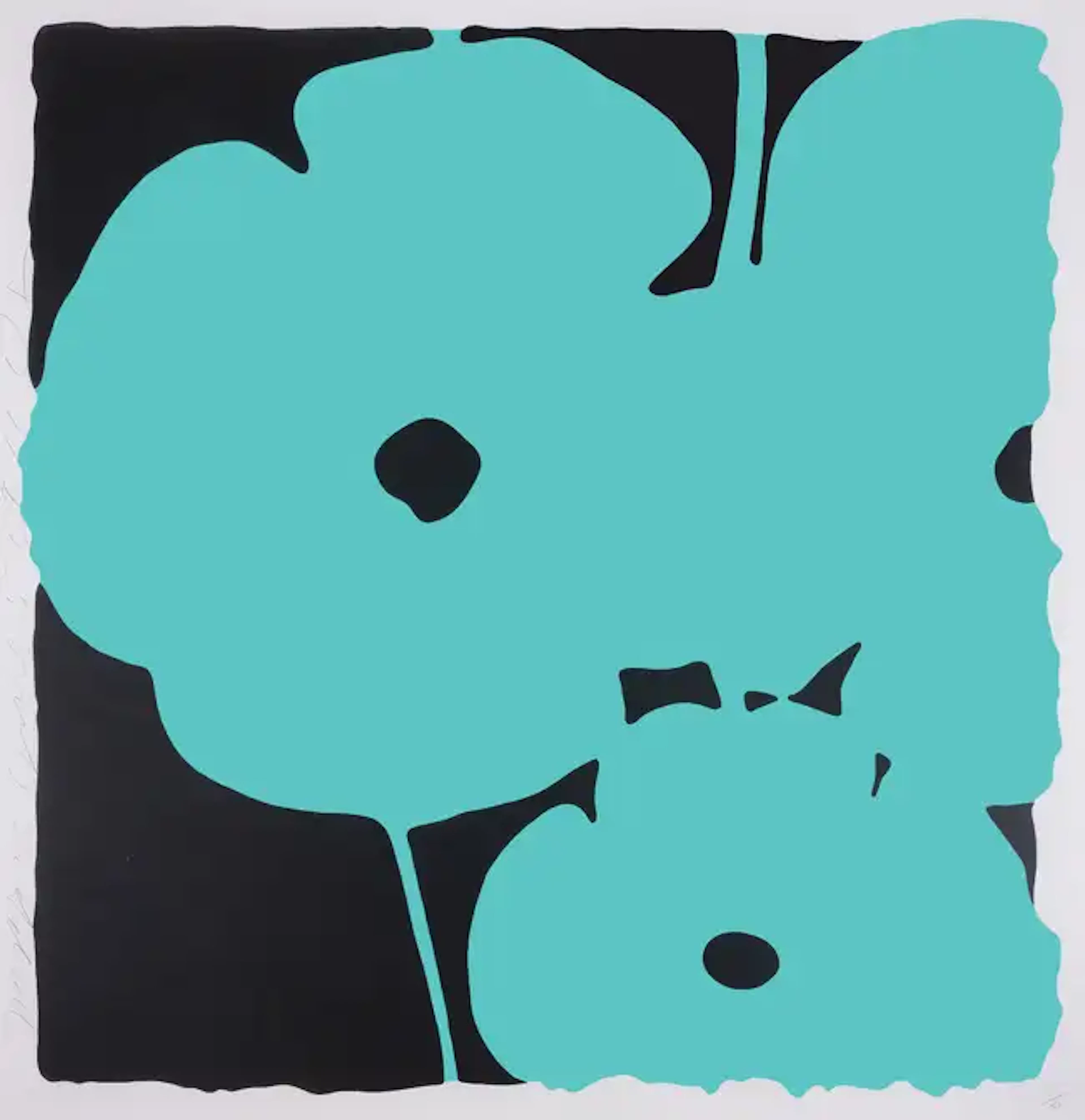Donald Sultan (b.1951) Poppies, June 5, 2011 (Aqua), from Six Poppies