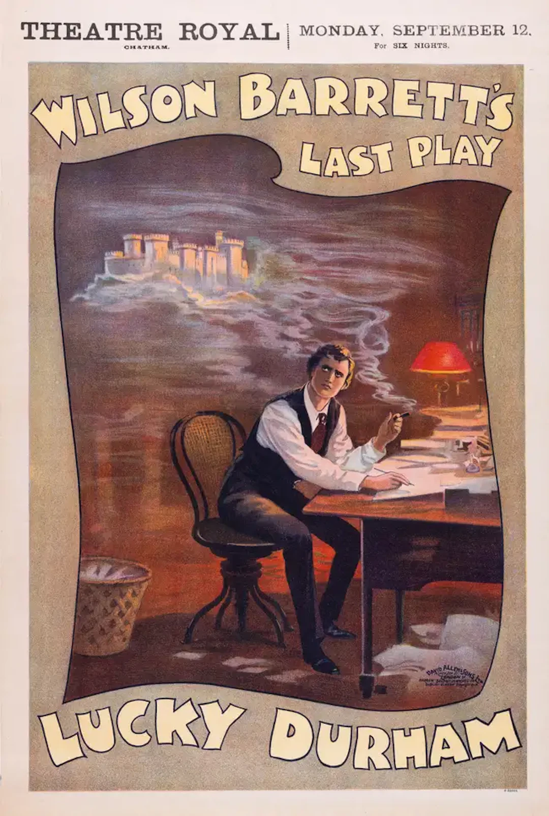 Theatre.- Barrett (Wilson) Lucky Durham, poster lithographed in colours