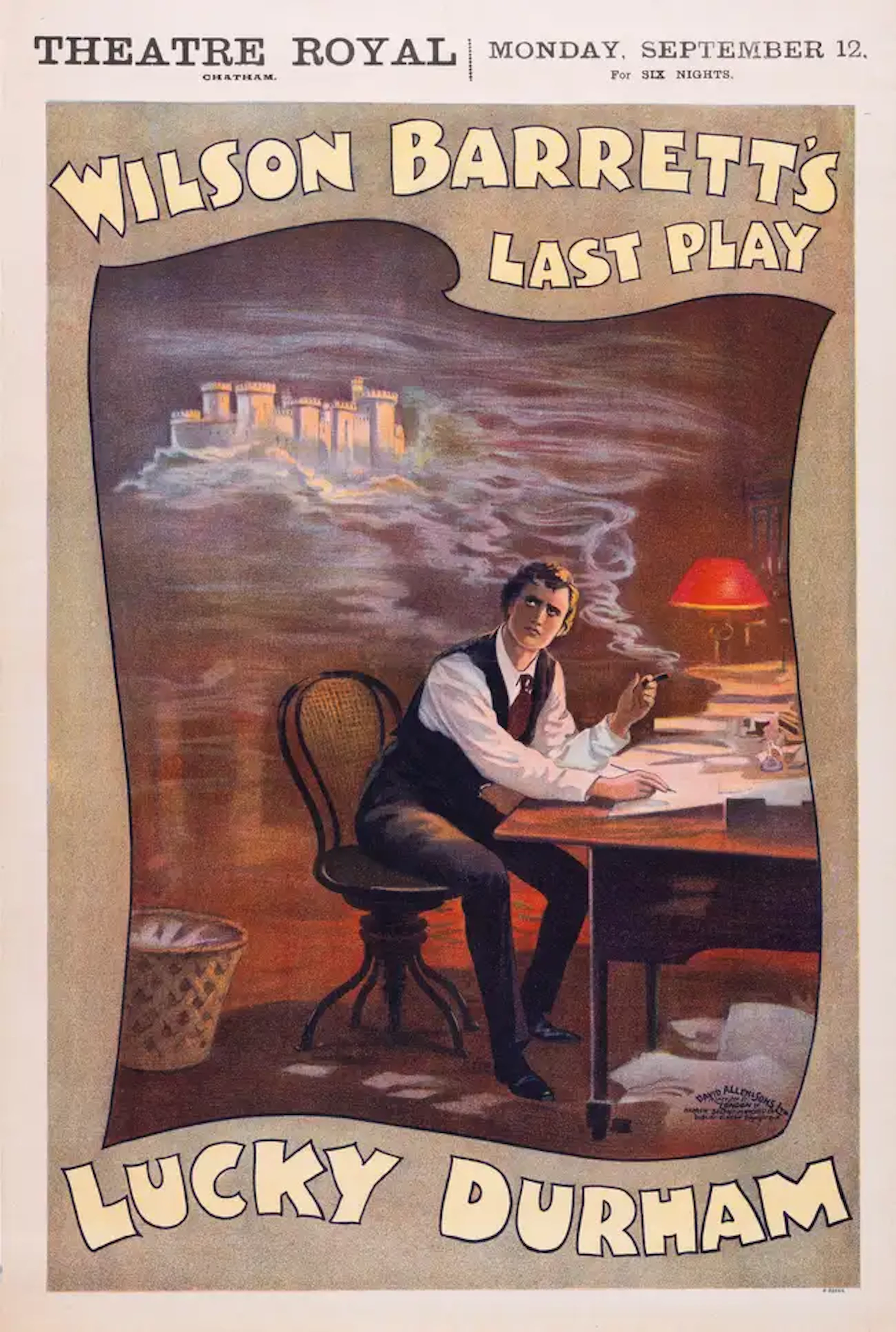 Theatre.- Barrett (Wilson) Lucky Durham, poster lithographed in colours