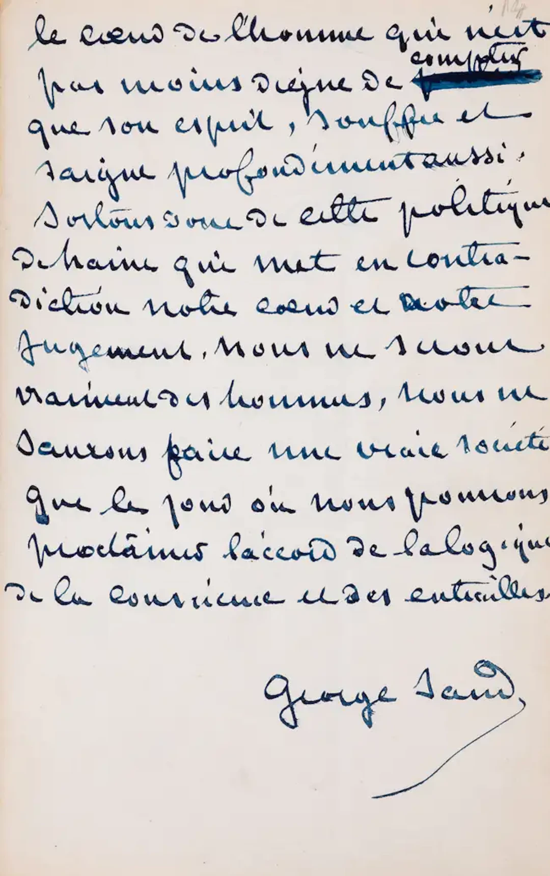 [Dupin (Lucile-Aurore)], "George Sand". [Autograph Manuscript of 'Varieties'