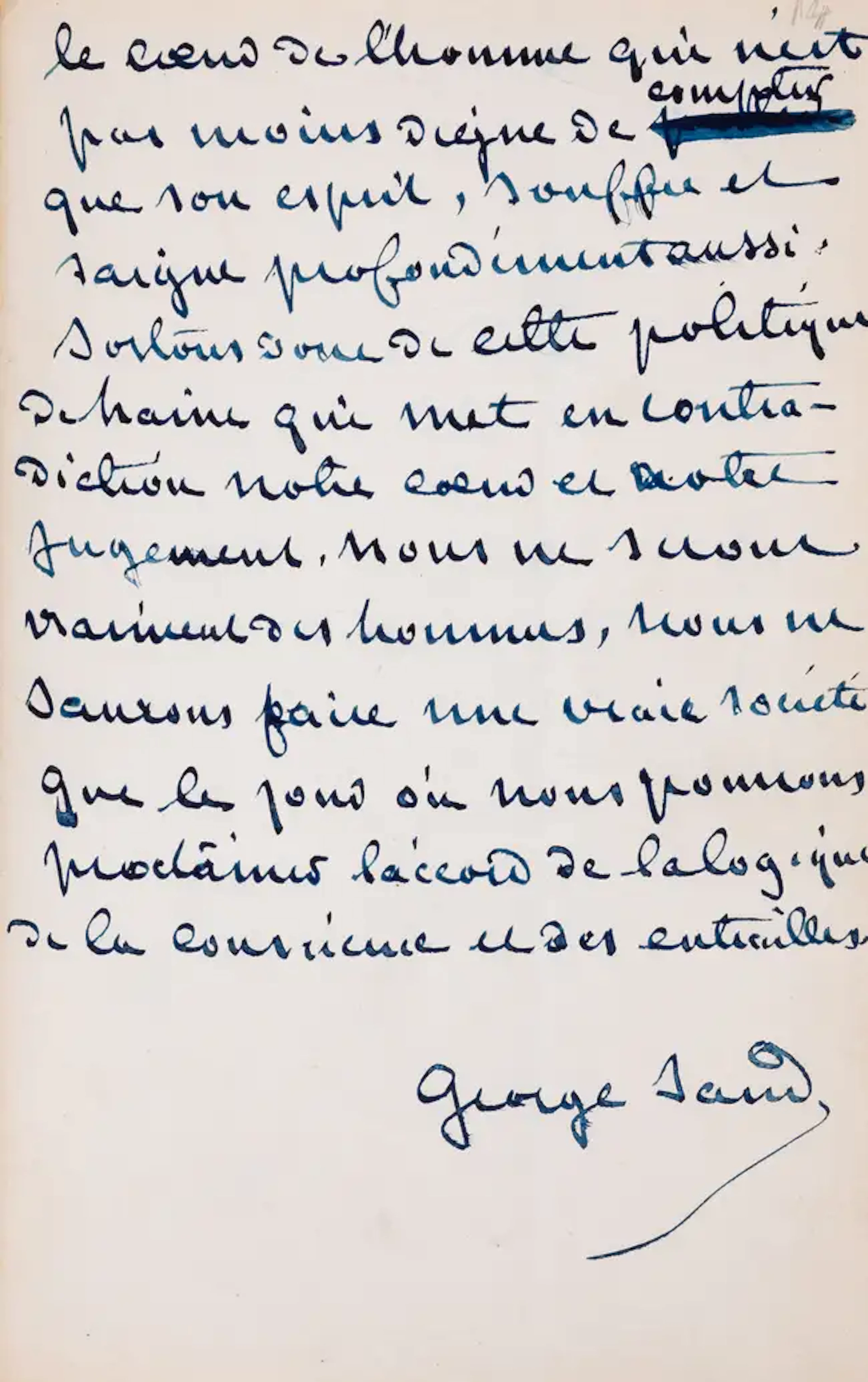 [Dupin (Lucile-Aurore)], "George Sand". [Autograph Manuscript of 'Varieties'