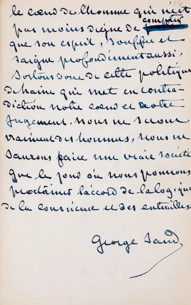 [Dupin (Lucile-Aurore)], "George Sand". [Autograph Manuscript of 'Varieties'