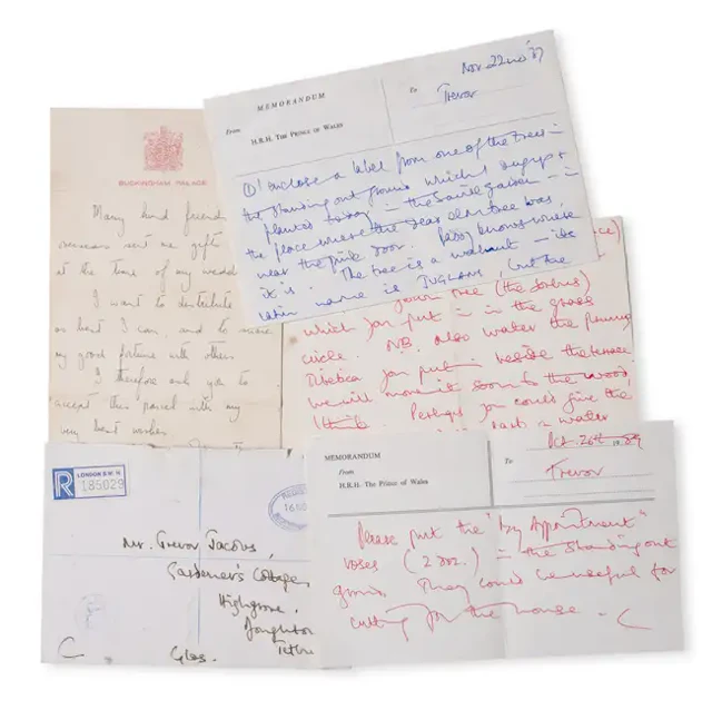 Charles III (HM King) Signed hand-written letters and memorandums