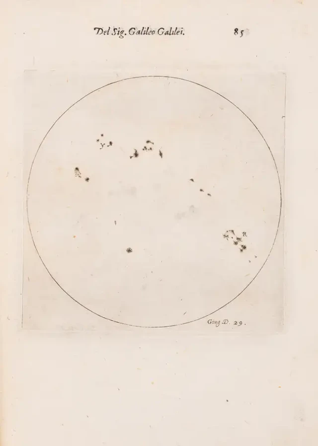 Galilei (Galileo) Istoria e Dimostrazioni intorno alle Macchie Solari