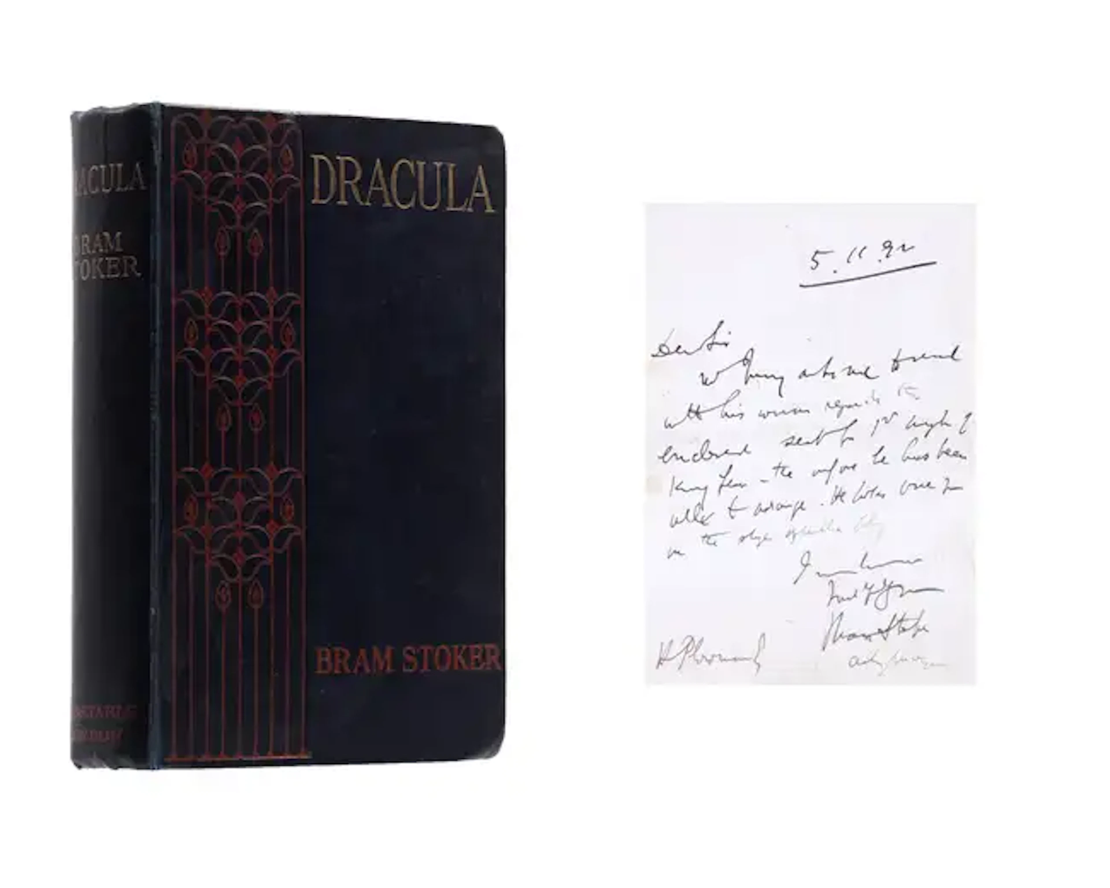 Stoker (Bram) Dracula, eighth edition, with A.L.s. from the author