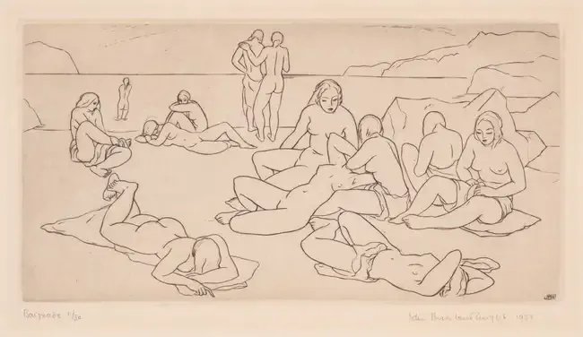 Buckland Wright (John) Baignade (Bathers), drypoint, 1933; and 3 others (4)