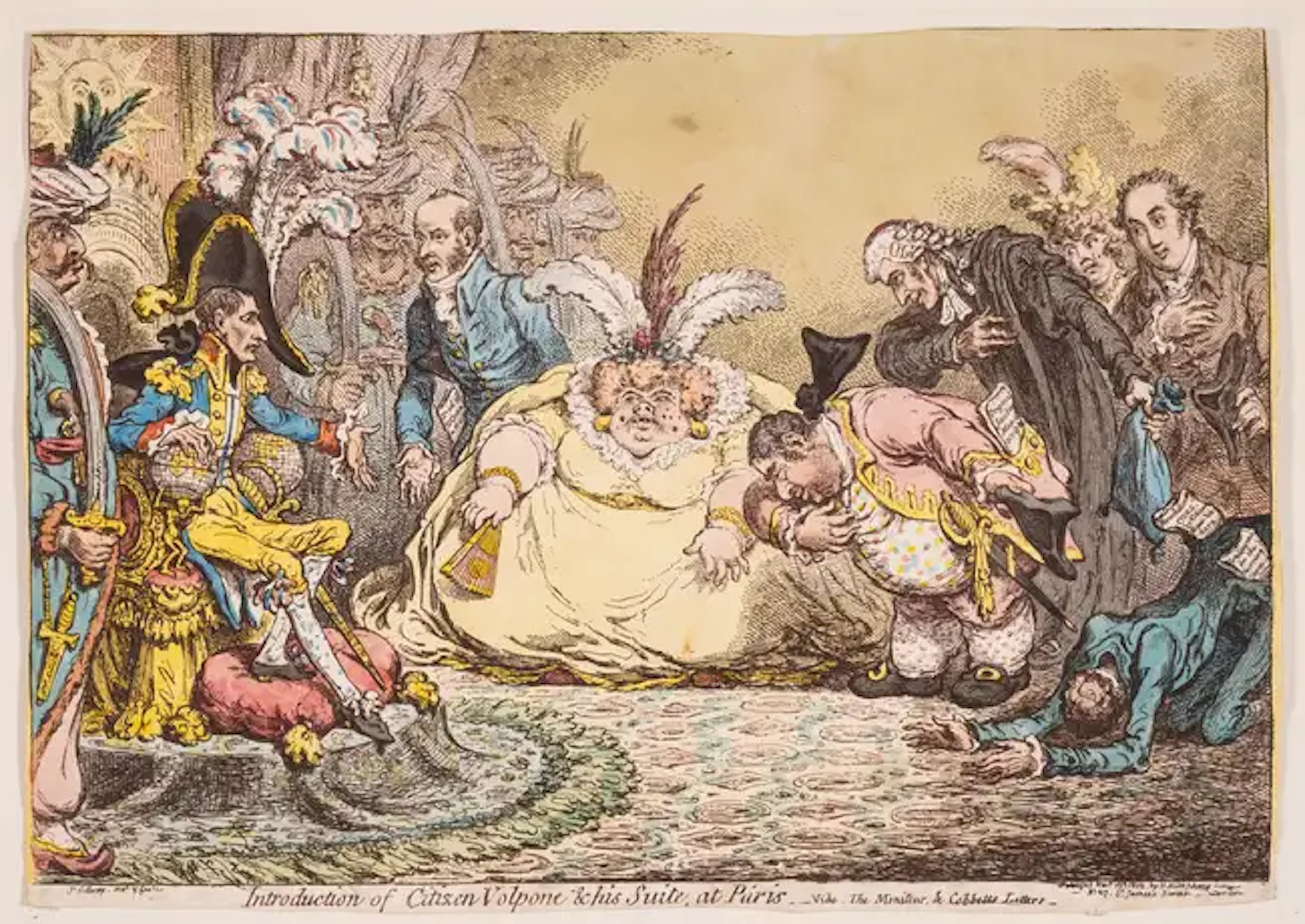 Gillray (James) Introduction of Citizen Volpone & his Suite at Paris-Vide