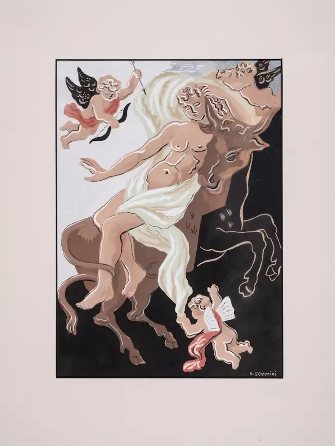 Gino Severini (1883-1966) Europa and the Bull, from Fleurs et Masques