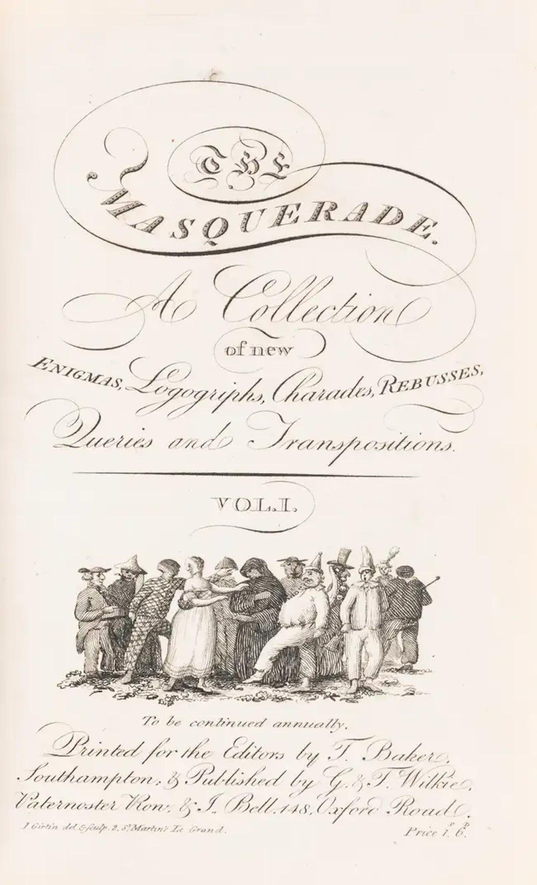 Masquerade (The). A Collection of new Enigmas, Logographs, Charades