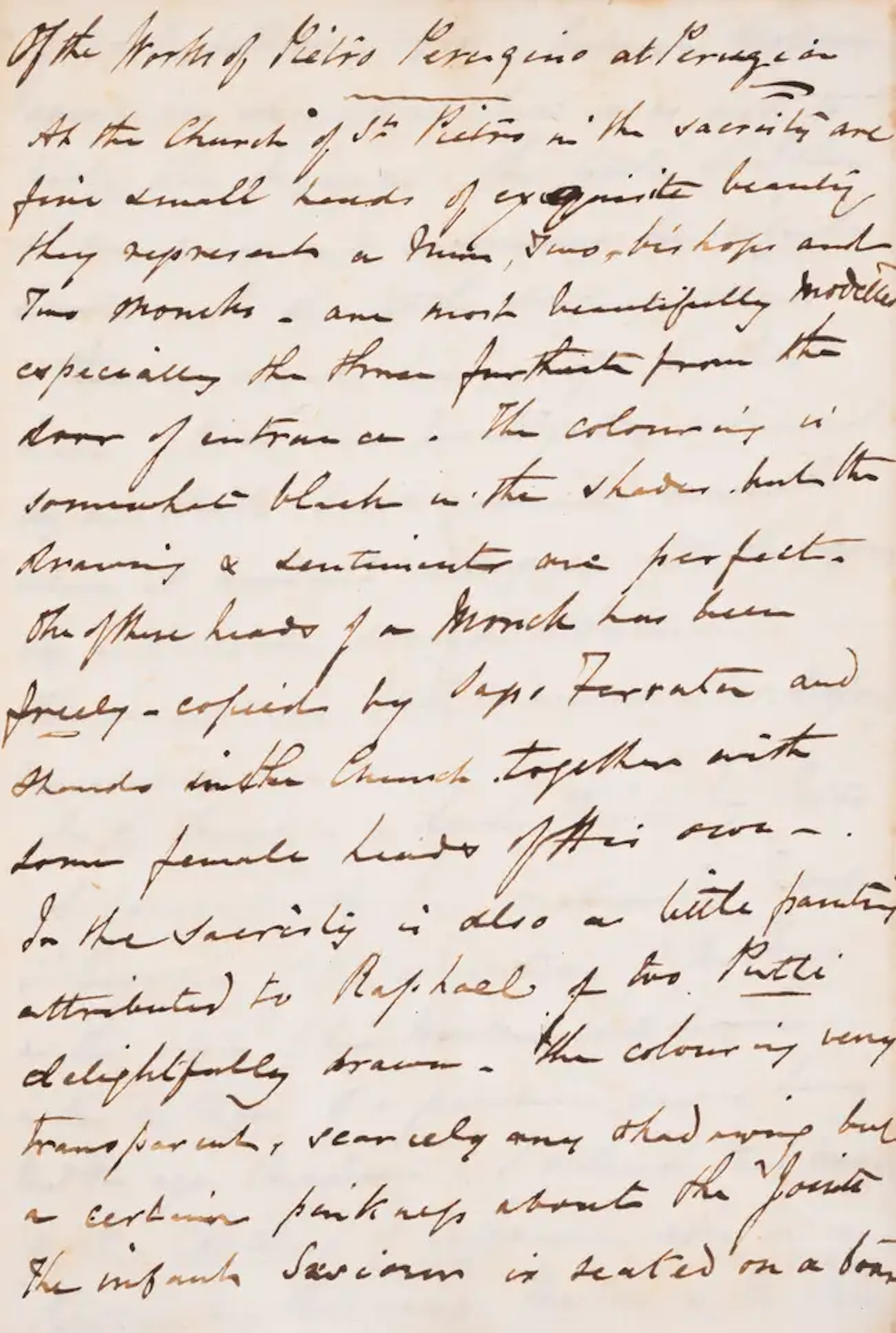 Italian Art.- Notes made at Perugia - Of the Work of Pietro Perugino