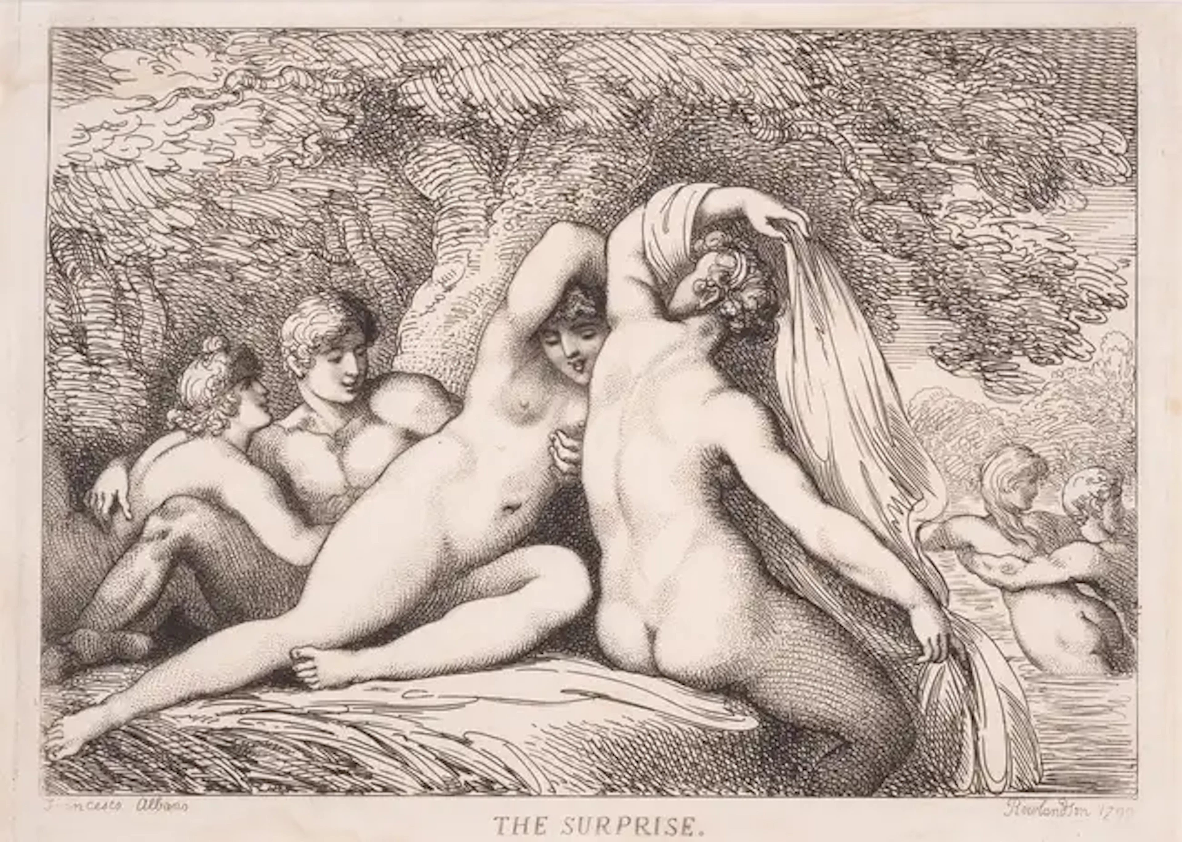 Rowlandson (Thomas) Wood-Nymphs; The Surprise; The Fair Bather, 1799