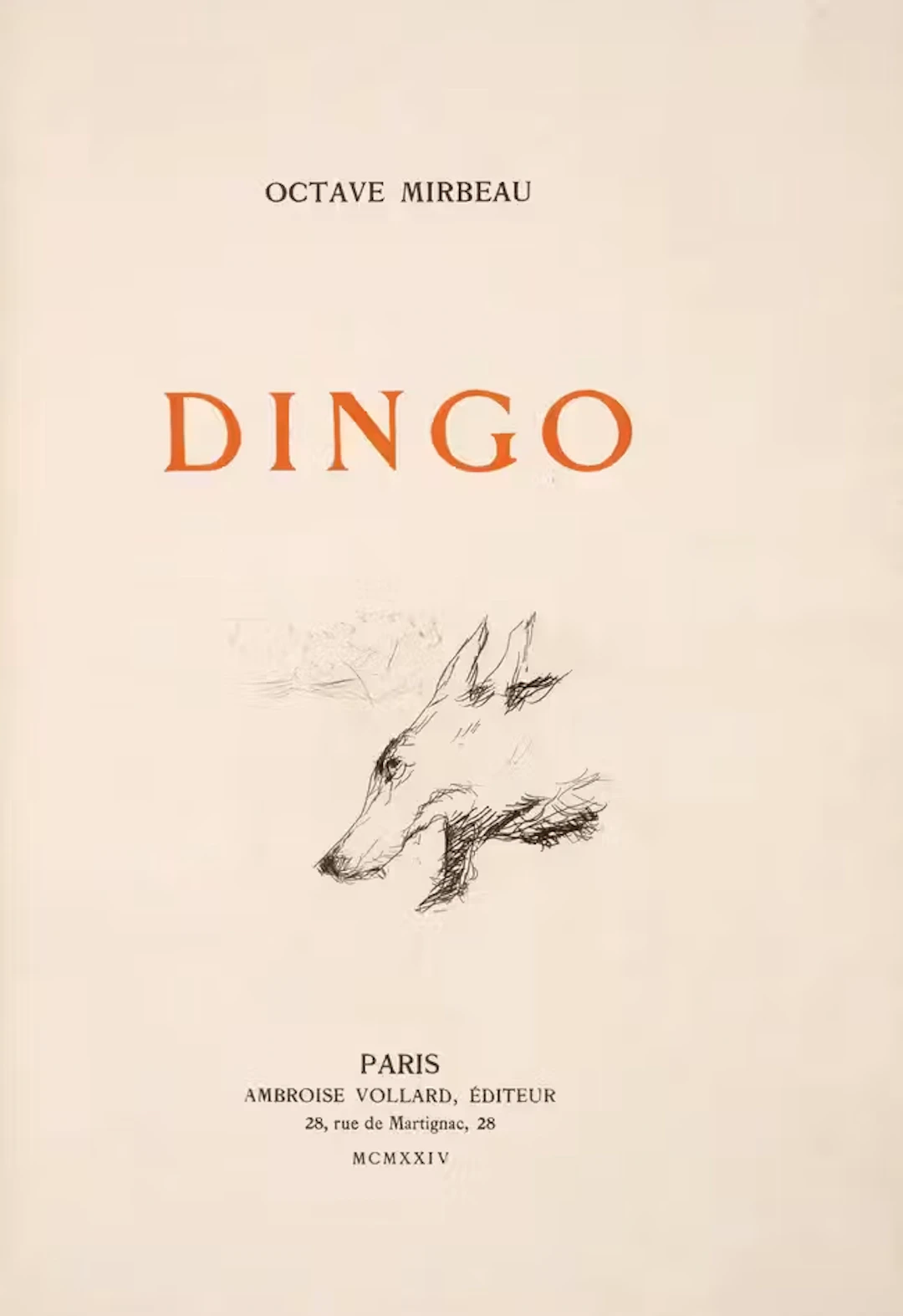Bonnard (Pierre).- Mirbeau (Octave) Dingo, one of 30 copies on Japon
