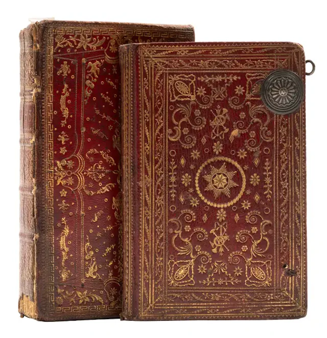Bindings.- Almanachs.- Saunders (Richard) Rider's British Merlin...
