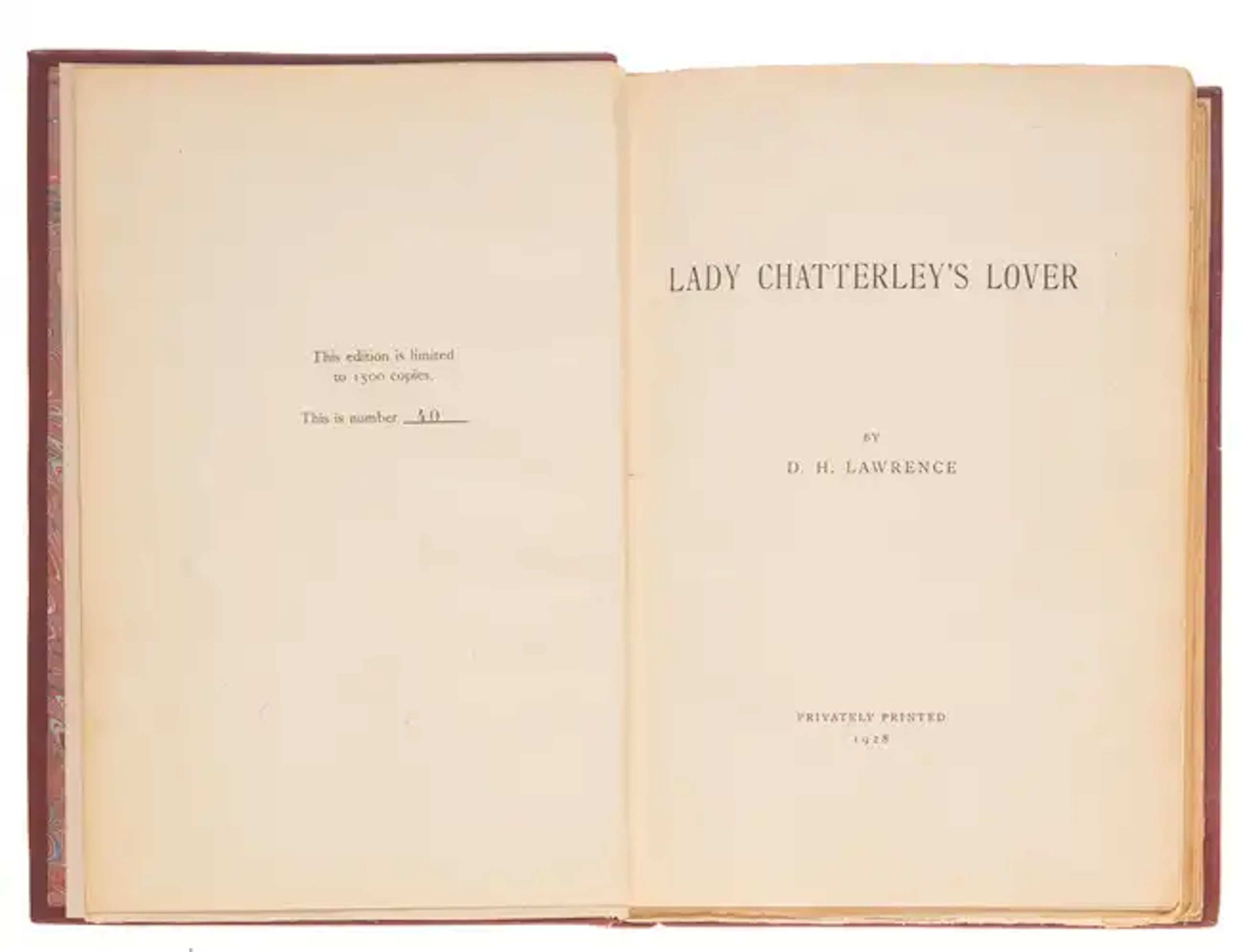 Lawrence (D.H.) Lady Chatterley's Lover, early pirate edition, one