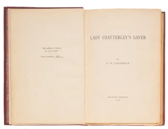 Lawrence (D.H.) Lady Chatterley's Lover, early pirate edition, one