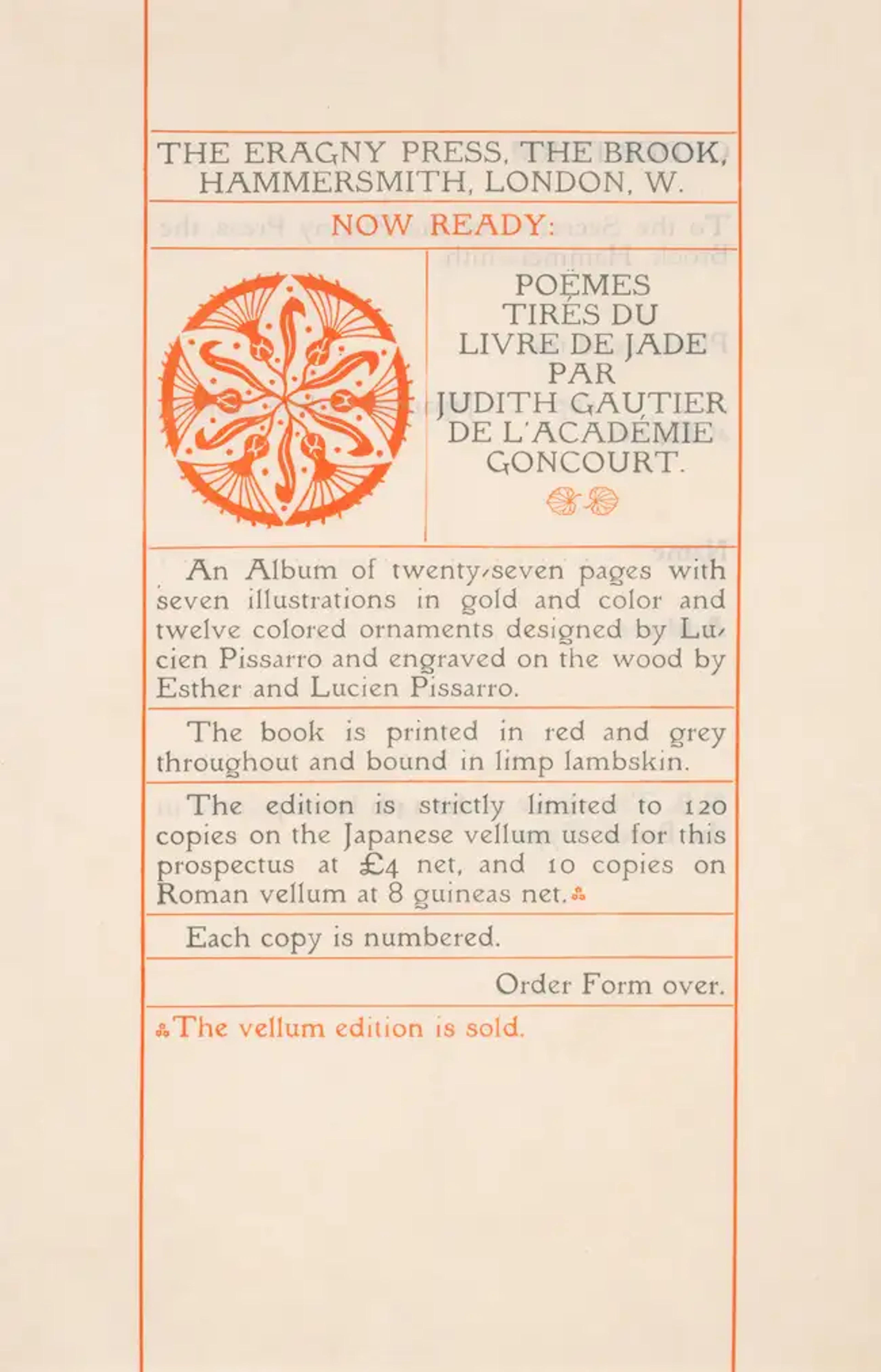 Eragny Press.- [A collection of prospectuses, book lists & other ephemera