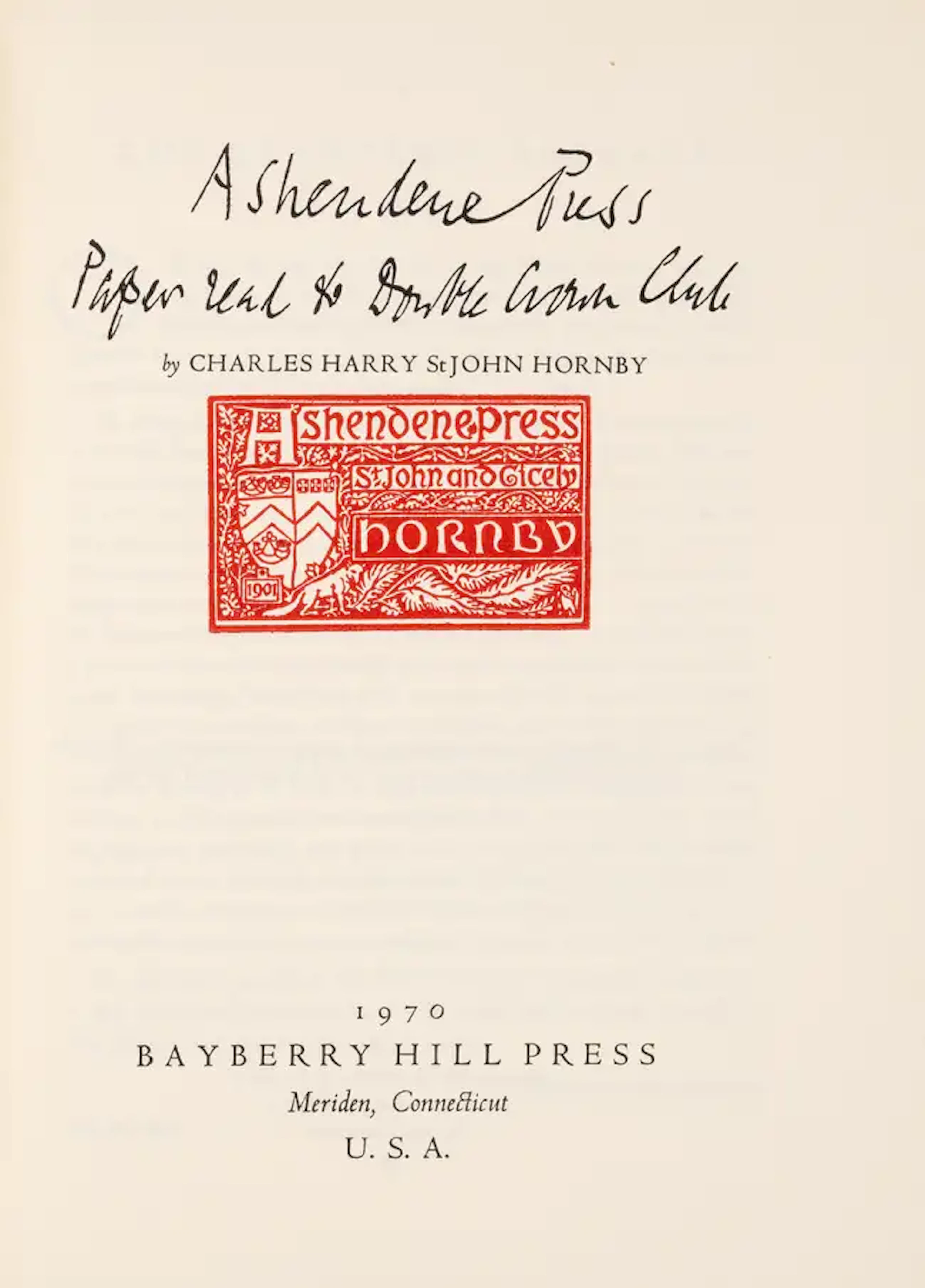 Bayberry Hill Press.- Johnson (Ruth & Foster) Kelmscott Revisited