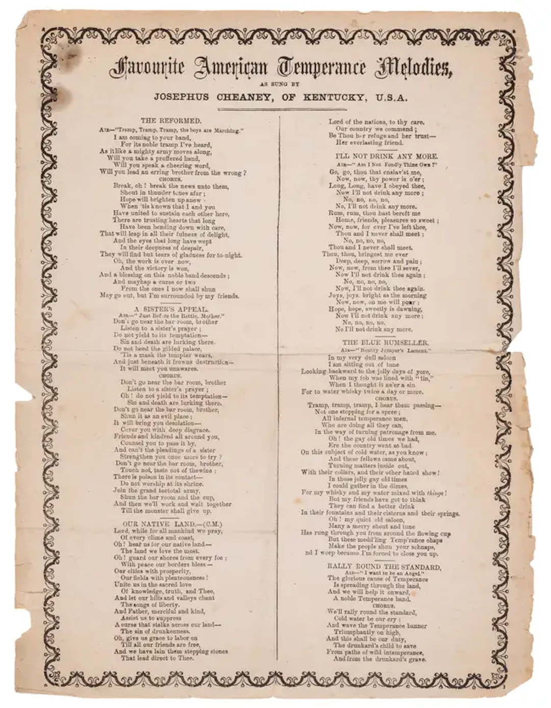 American temperance lecturer.- Favourite American temperance melodies