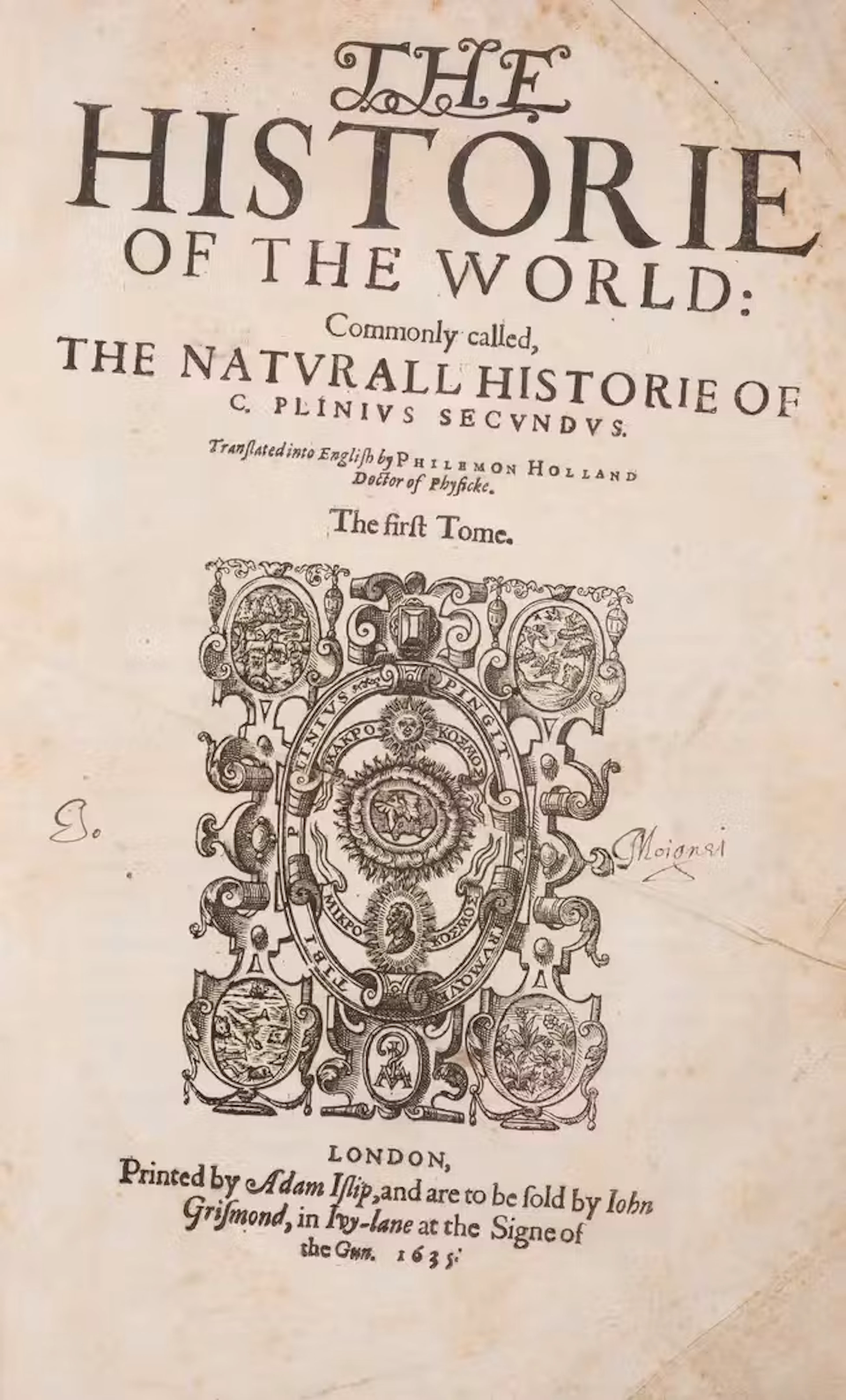 Plinius Secundus (Gaius) The Historie of the World..., 2 vol., translated