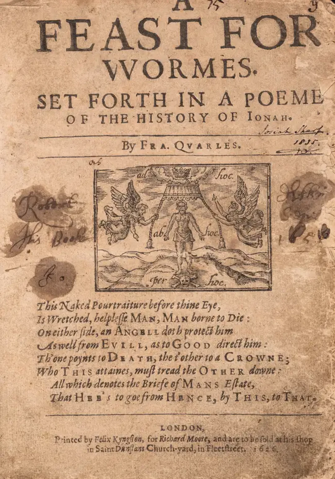 Quarles (Francis) A Feast for vvormes. Set forth in a poeme of the