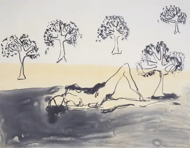 Tracey Emin (b.1963) Laying with the Olive Trees