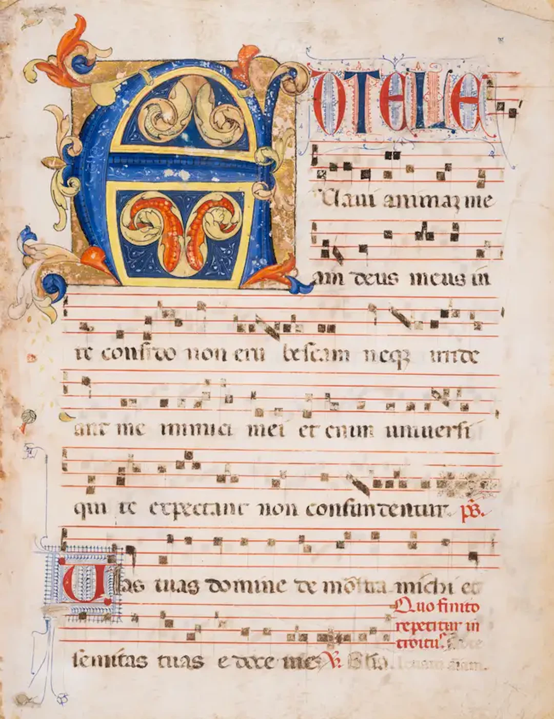 Leaf from a Gradual, with large initial ‘A’, in Latin, illuminated