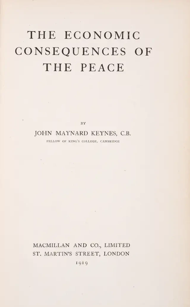 Economics.- Keynes (John Maynard) The Economic Consequences of the