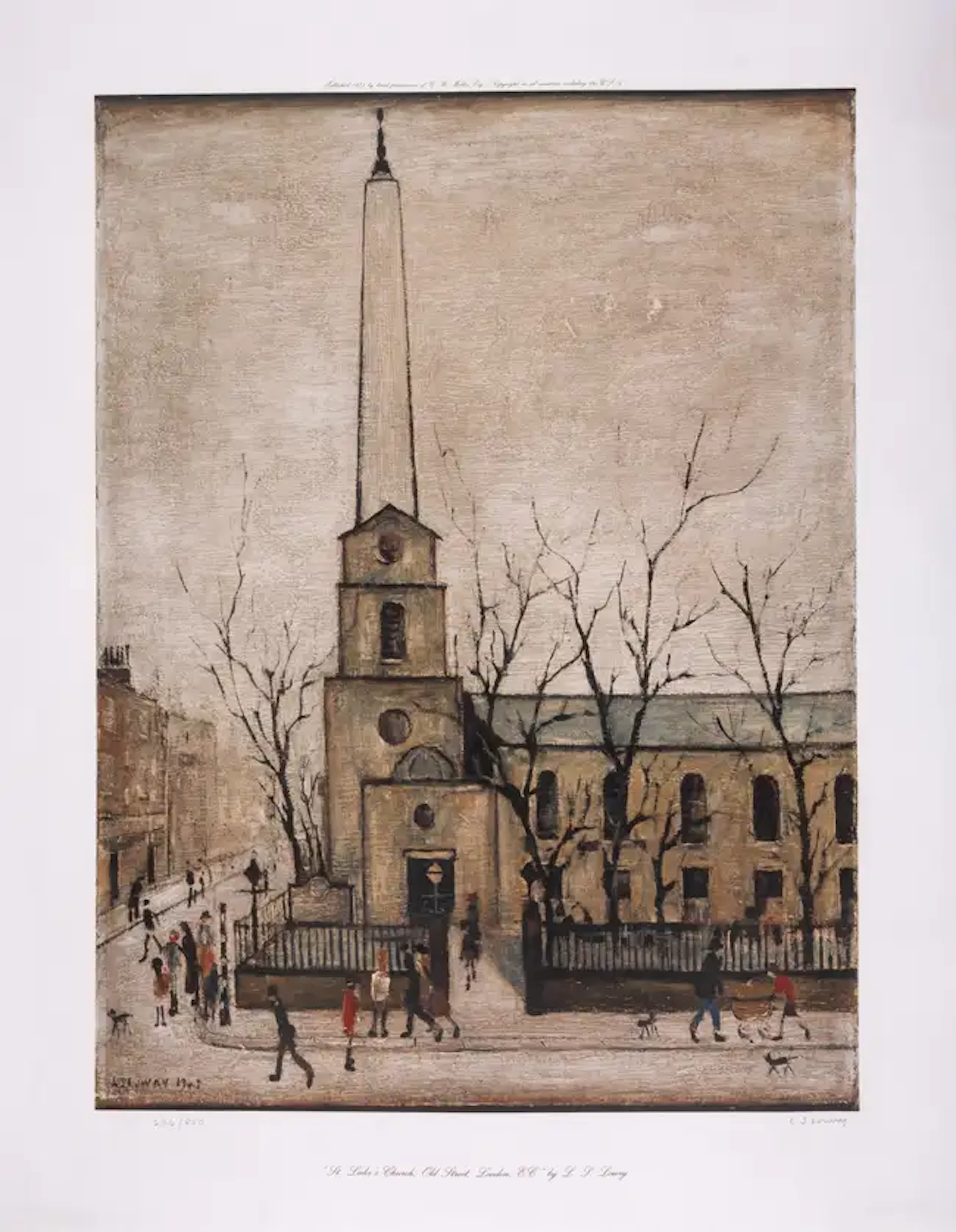 Laurence Stephen Lowry (1887-1976) St Luke's Church, Old Street, London