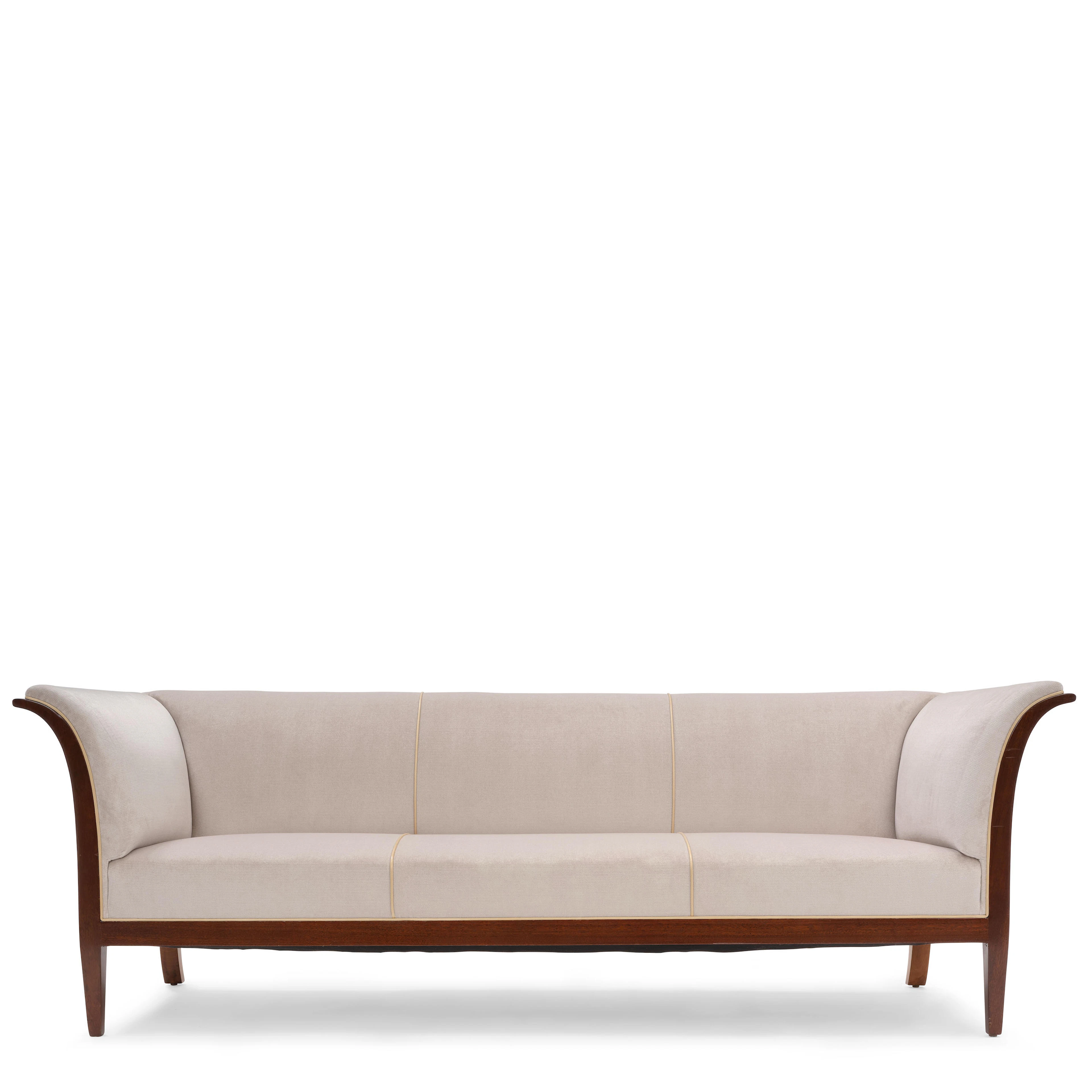 FRITS HENNINGSEN (1902-1971) Sofamahogany, re-upholstered in Rubelli
