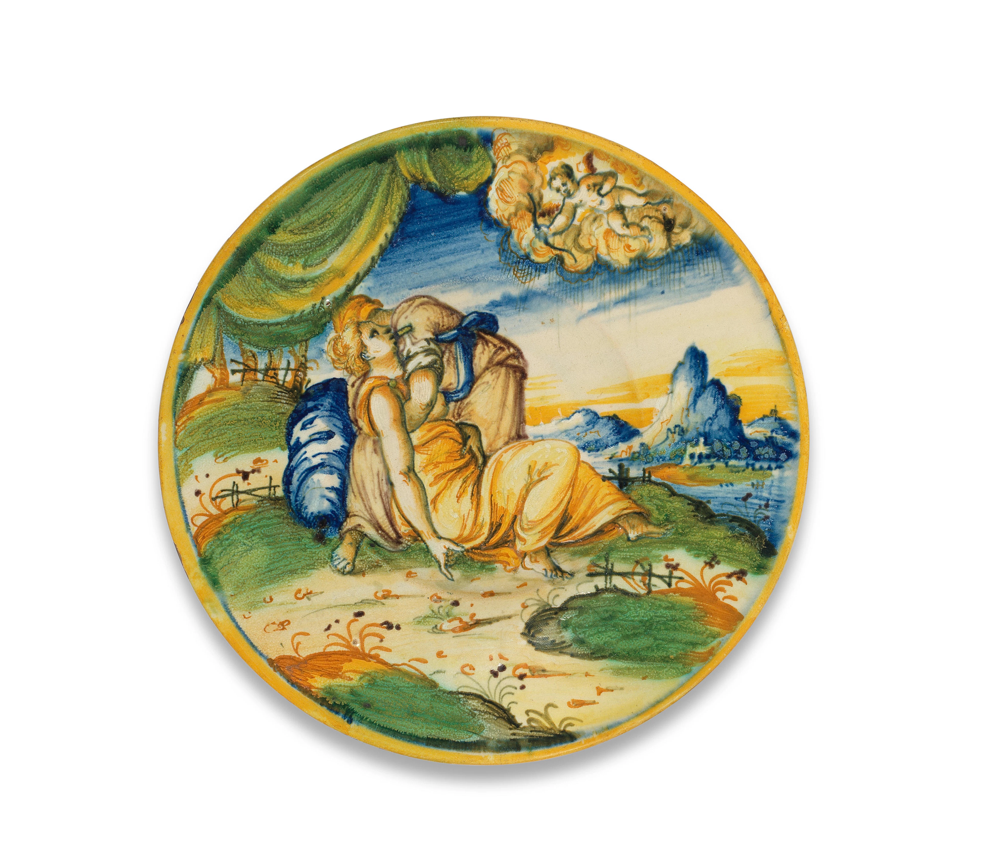 A Venice maiolica istoriato dish, workshop of Domenico da Venezia