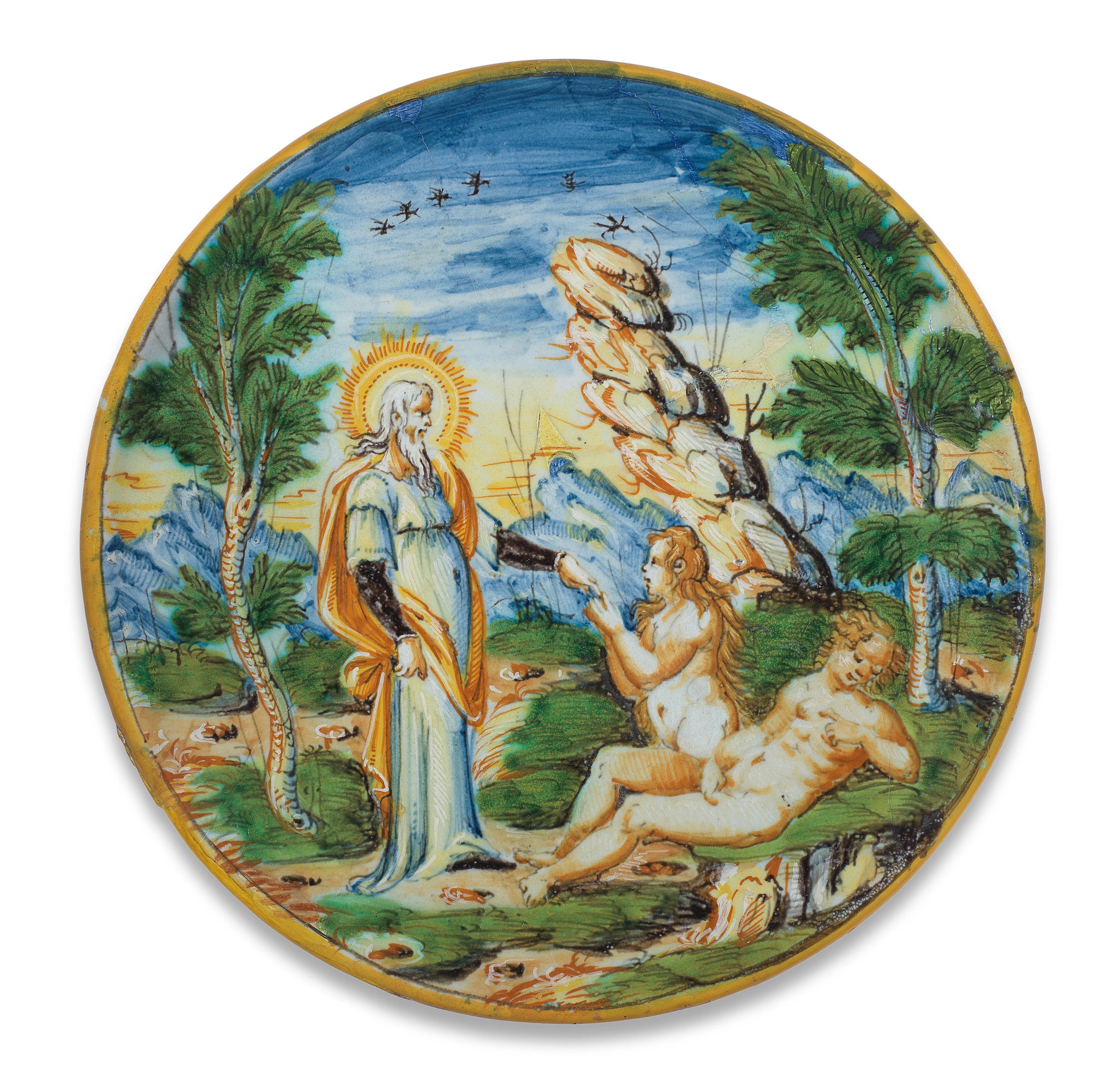 A Venice maiolica istoriato dish, mid 16th century