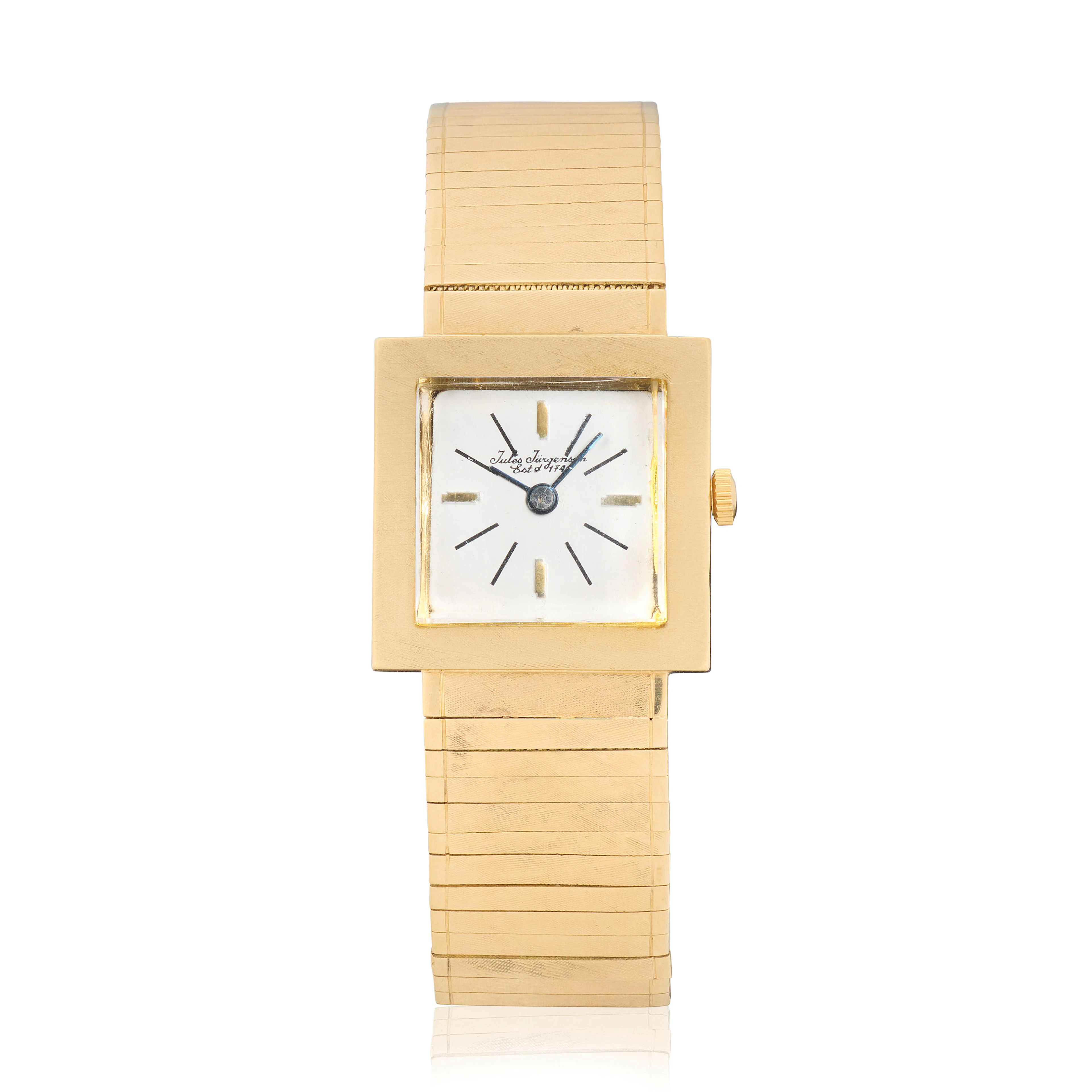 Jules Jurgensen. An 18K gold manual wind bracelet watch Circa 1970