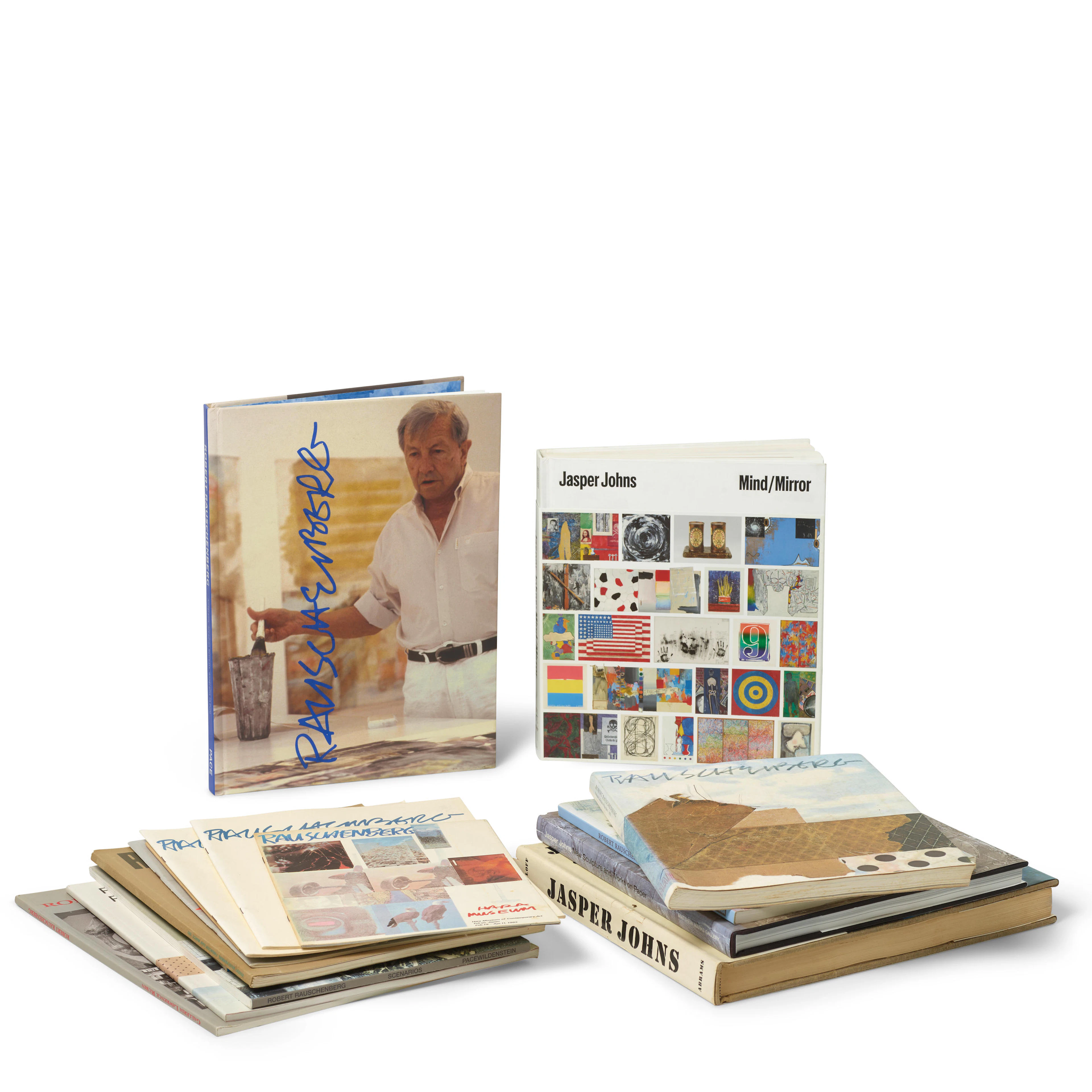 JOHNS AND RAUSCHENBERG BOOKS. A group of books about the works of