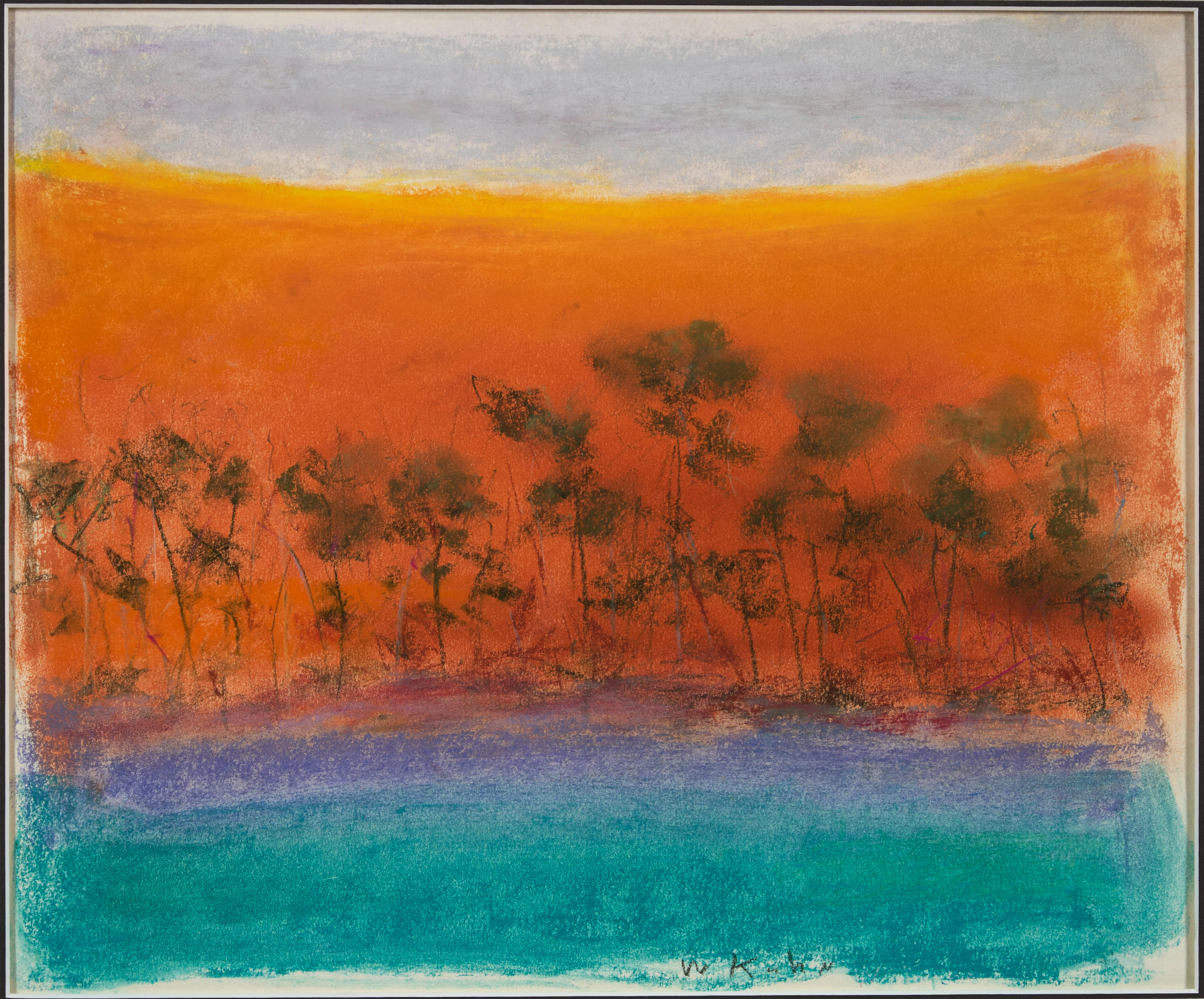 WOLF KAHN (American/German, 1927-2020) Untitled (Landscape in Orange