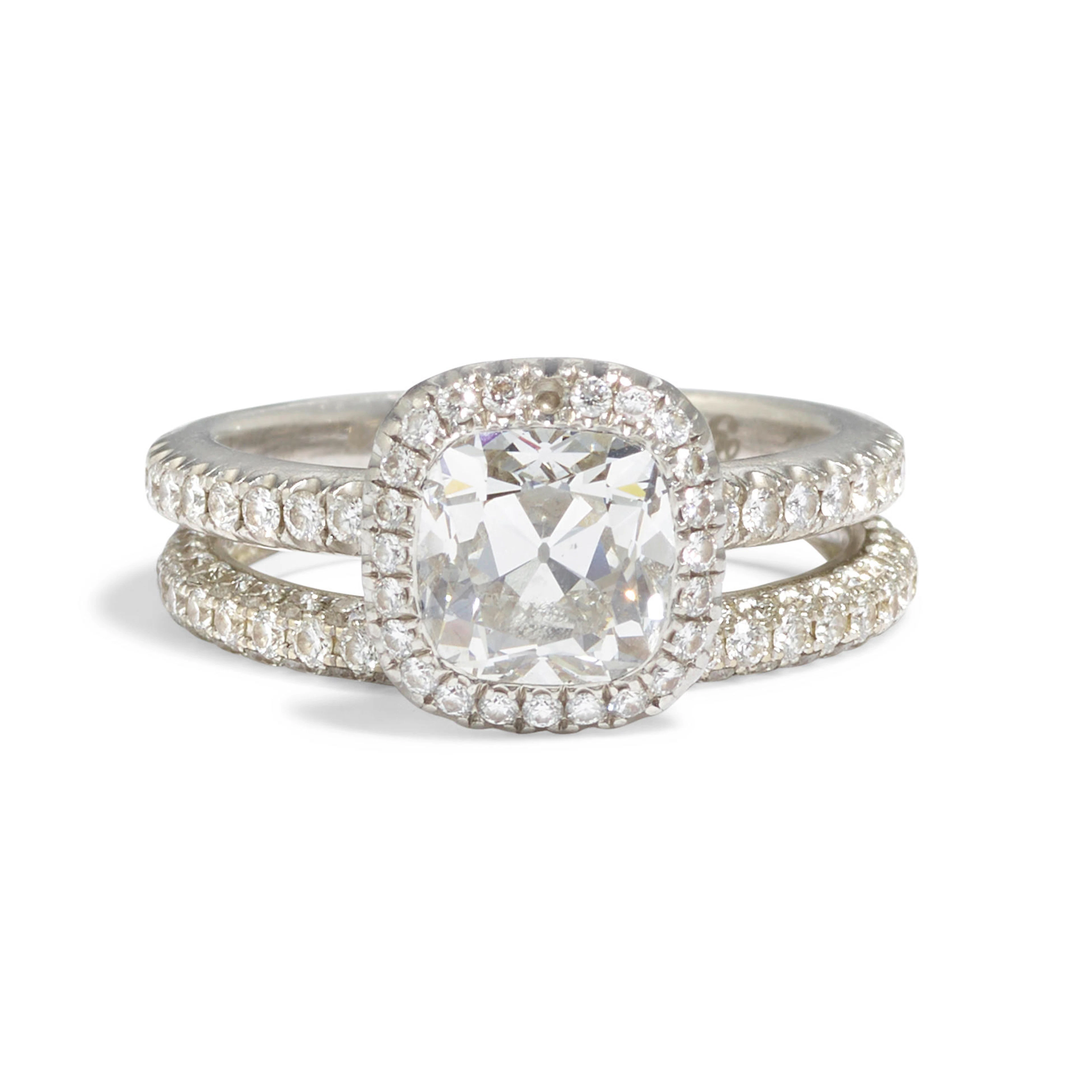DE BEERS: A PLATINUM AND DIAMOND 'AURA' RING, WITH AN 18K WHITE GOLD