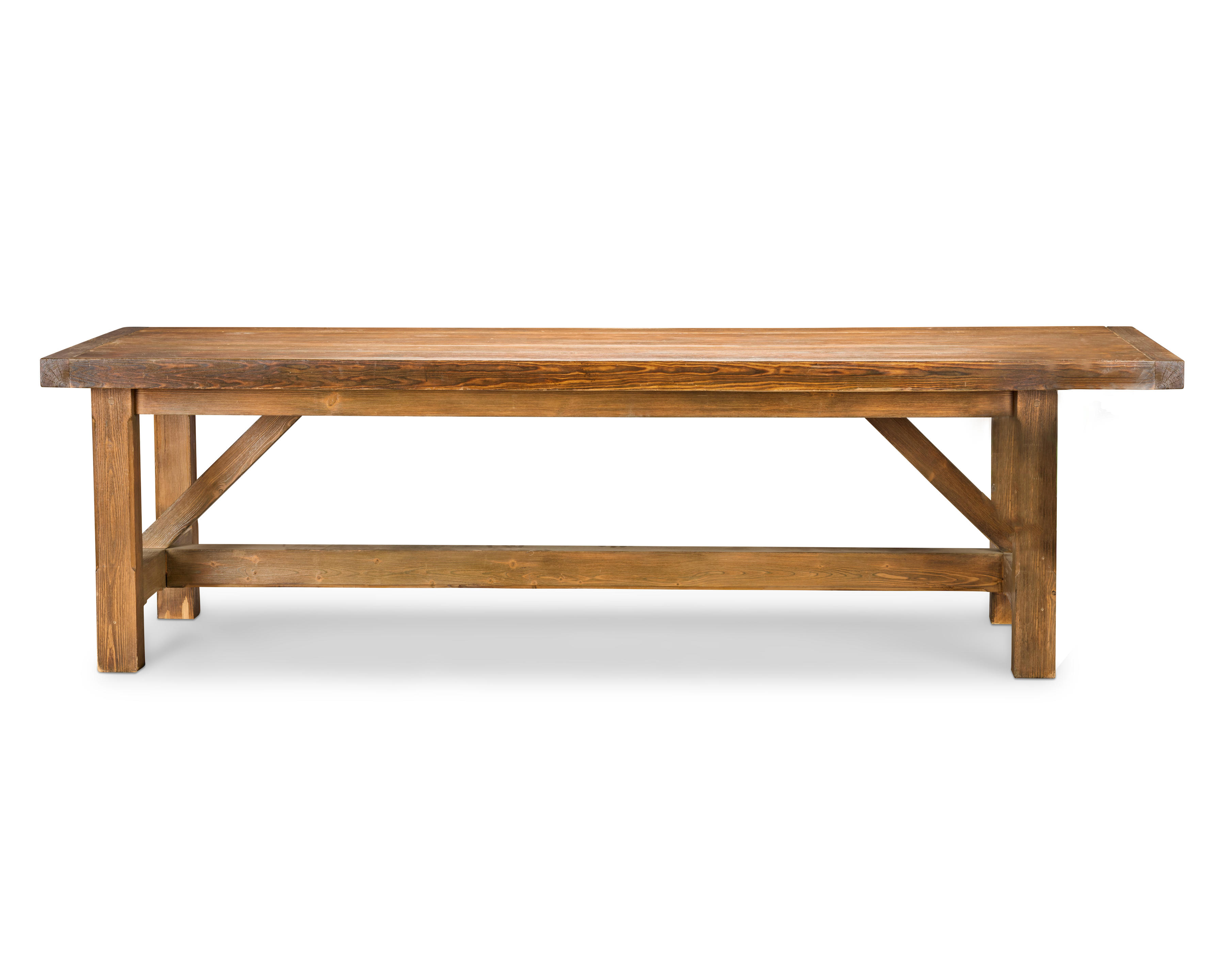 A large pitched pine refectory tableIn the 18th century style, acquired